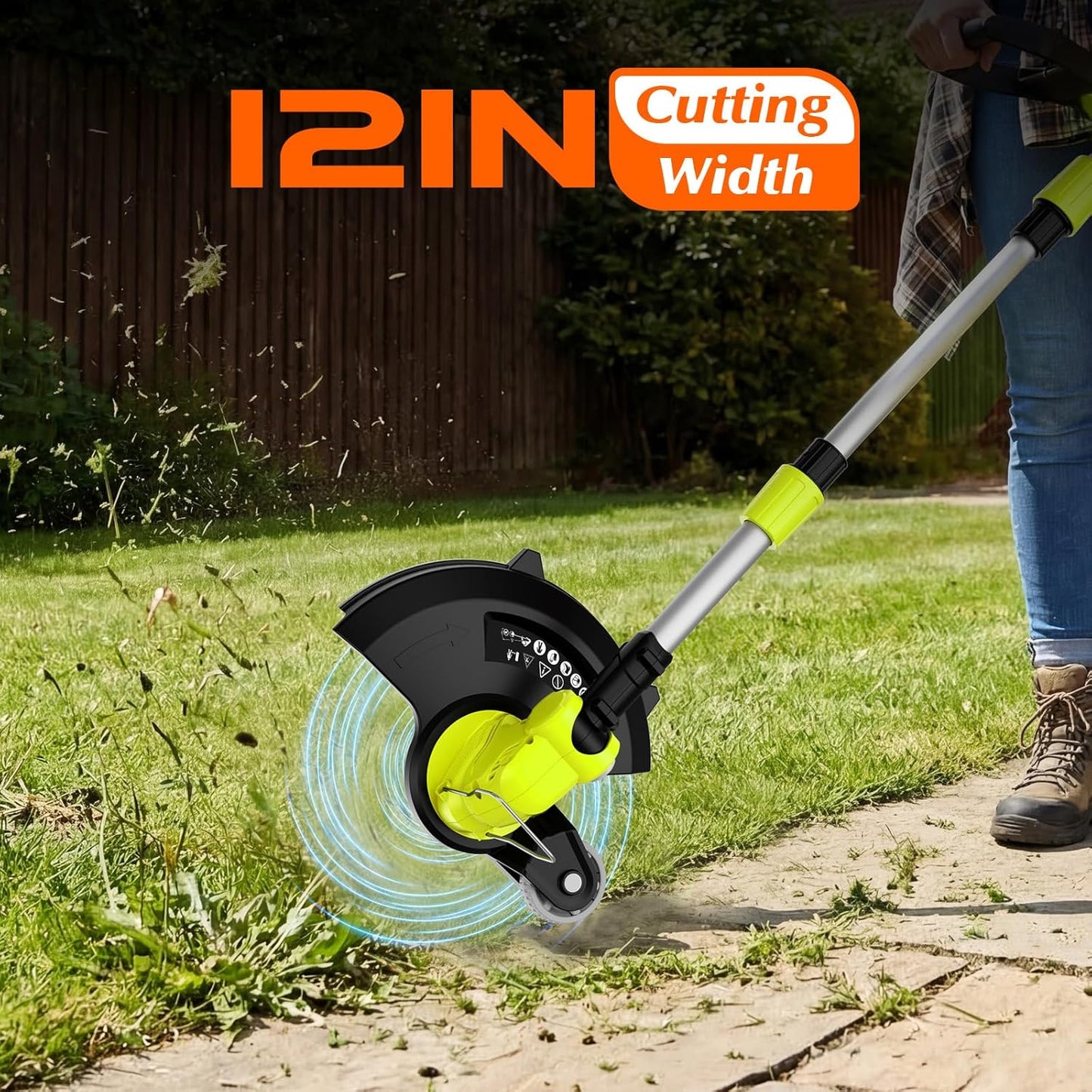 20V Electric Weed Wacker Cordless Edger Lawn Tool 2 X 2.0Ah Battery Powered Weed Eater with Charger, 12 Inch Lightweight String Trimmer, Auto Line Feed Grass Cutter Lawn Mower Garden Tools Yard Green