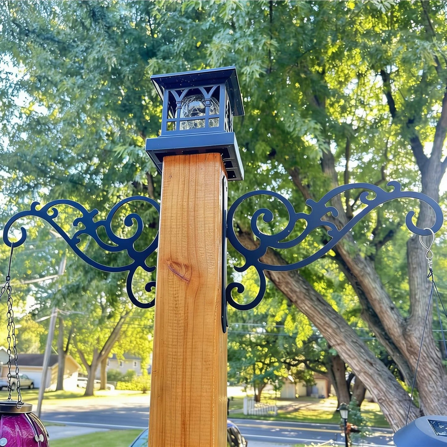 2 Pcs Hanging Plant Bracket Wall Hook Hanging Plant Brackets 6-Inch Black Iron Plants Indoor/Outdoor Planter Hangers Hooks for Hanging Lanterns,Bird Feeders,Wind Chimes