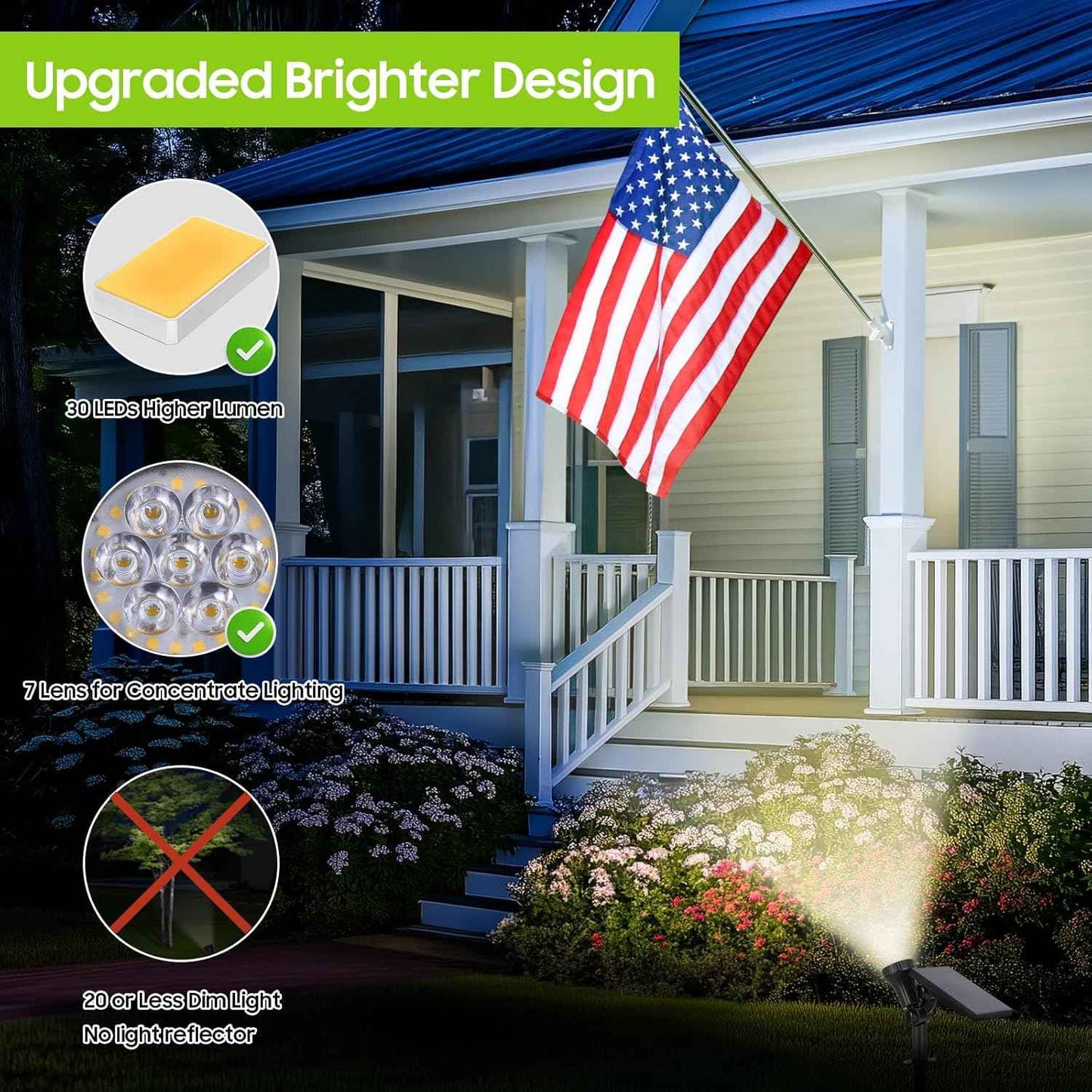 Solar Spot Lights Outdoor Waterproof, Upgraded 3-Level Ultra Bright LED Spotlights for Landscape, Solar Powered Garden Uplights for Wall, Tree, Pathway, Yard, Patio, Auto On/Off - 4 Pack (Warm White)