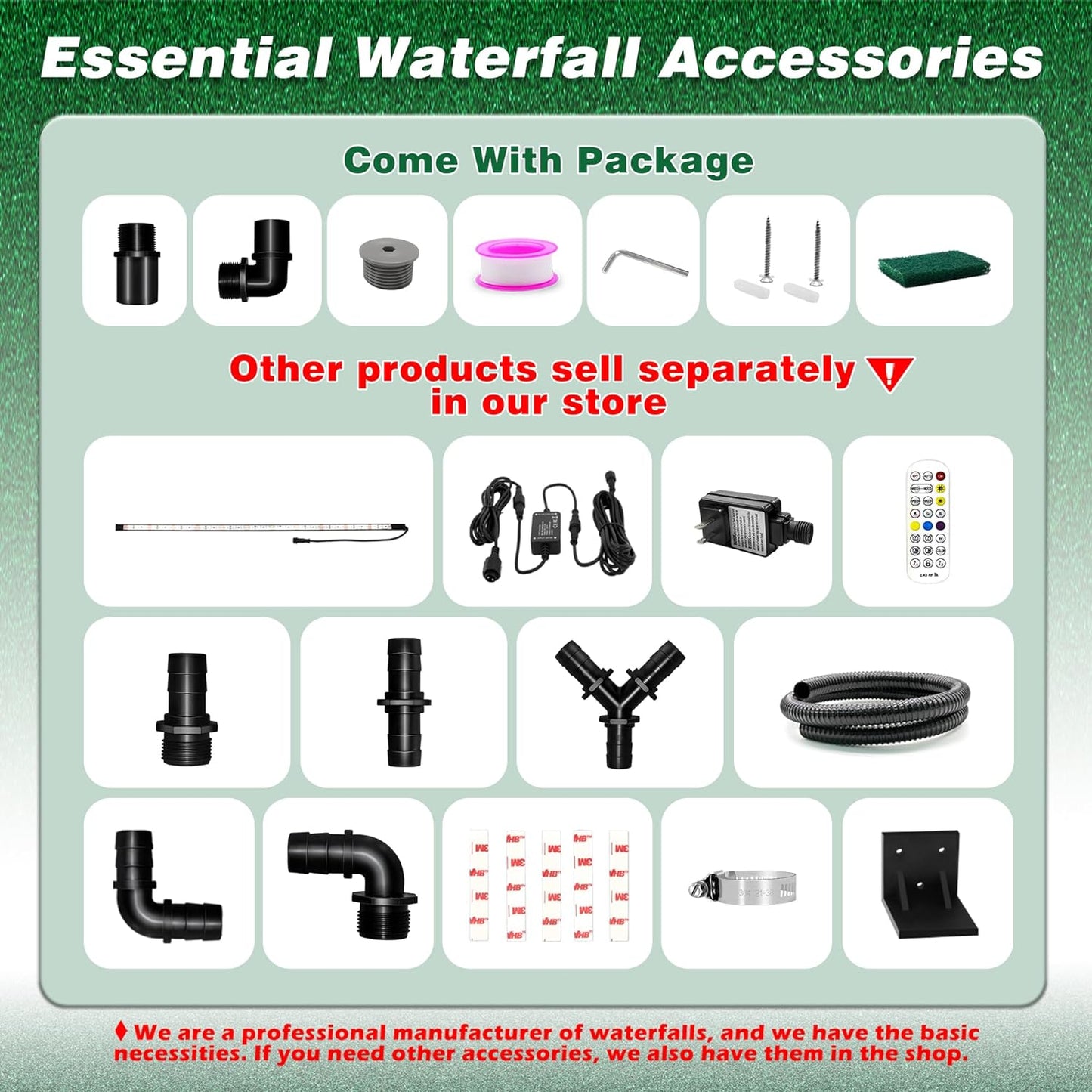 Pool Fountain Waterfall Spillway with Wider Water Flow Platform, Stainless Steel Waterfall with Pipe Connector Kits, Water Feature Spillway for Garden Decor, Patio, Ponds, 23."x11.8"x3.9"