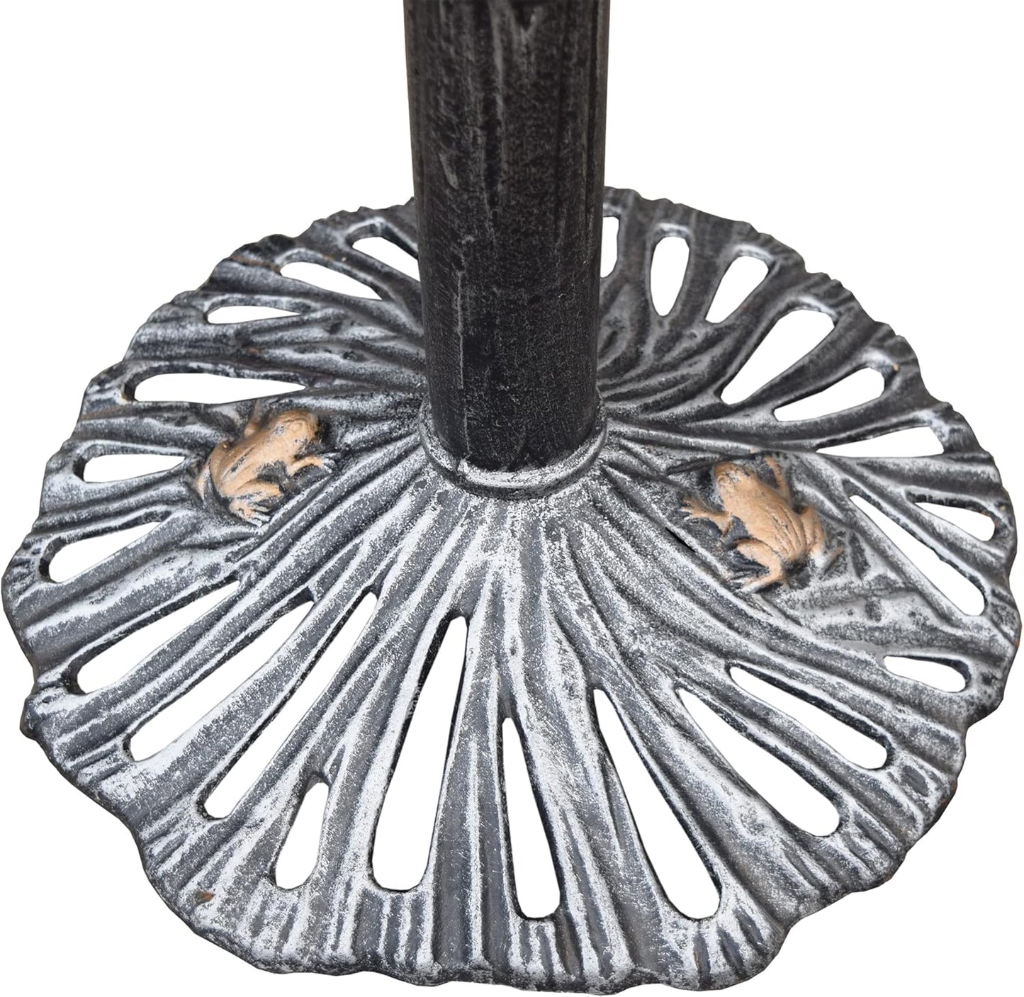 Oakland Living Sunflower Butterfly Bird Bath, Antique Pewter, Silver