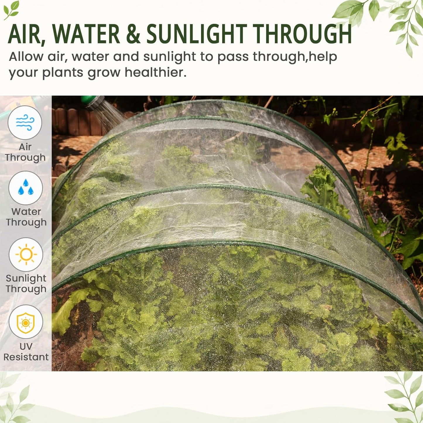 8x12Ft Garden Netting, Fine Mesh Insect Netting for Plant Protection, Mosquito Bug Bird Barrier Mesh Cover for Vegetables Fruits Flowers Raised Beds