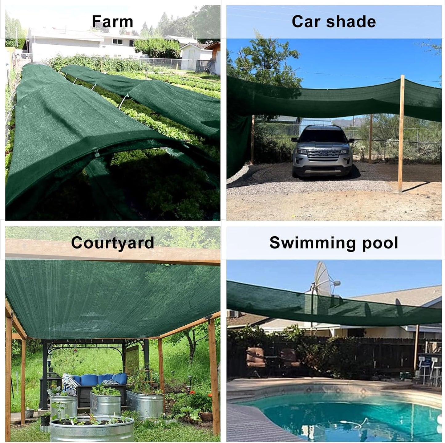 LOVE STORY 6x12FT 70% Green Shade Cloth Sun Shade Net with Grommets Sunblock Net Mesh Tarp for Garden,Plants Cover,Greenhouse and Patio
