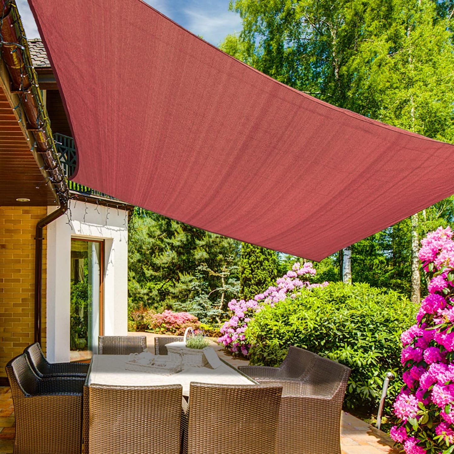 KANAGAWA 6'X20' Rust Red Custom Size Sun Shade Sail Rectangle UV Block Canopy Cover for Patio Backyard Lawn Garden Outdoor (Customized Available)