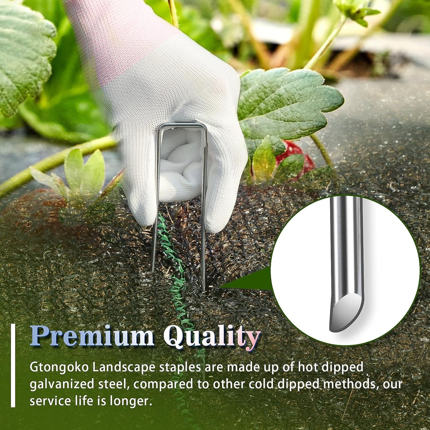 Gtongoko 120 Pack 4 Inch Galvanized Landscape Staples Garden Stakes Plant Cover Stakes 11 Gauge Lawn Staples Fence Stakes Ground Stake for Landscaping Securing Weed Barrier Fabric