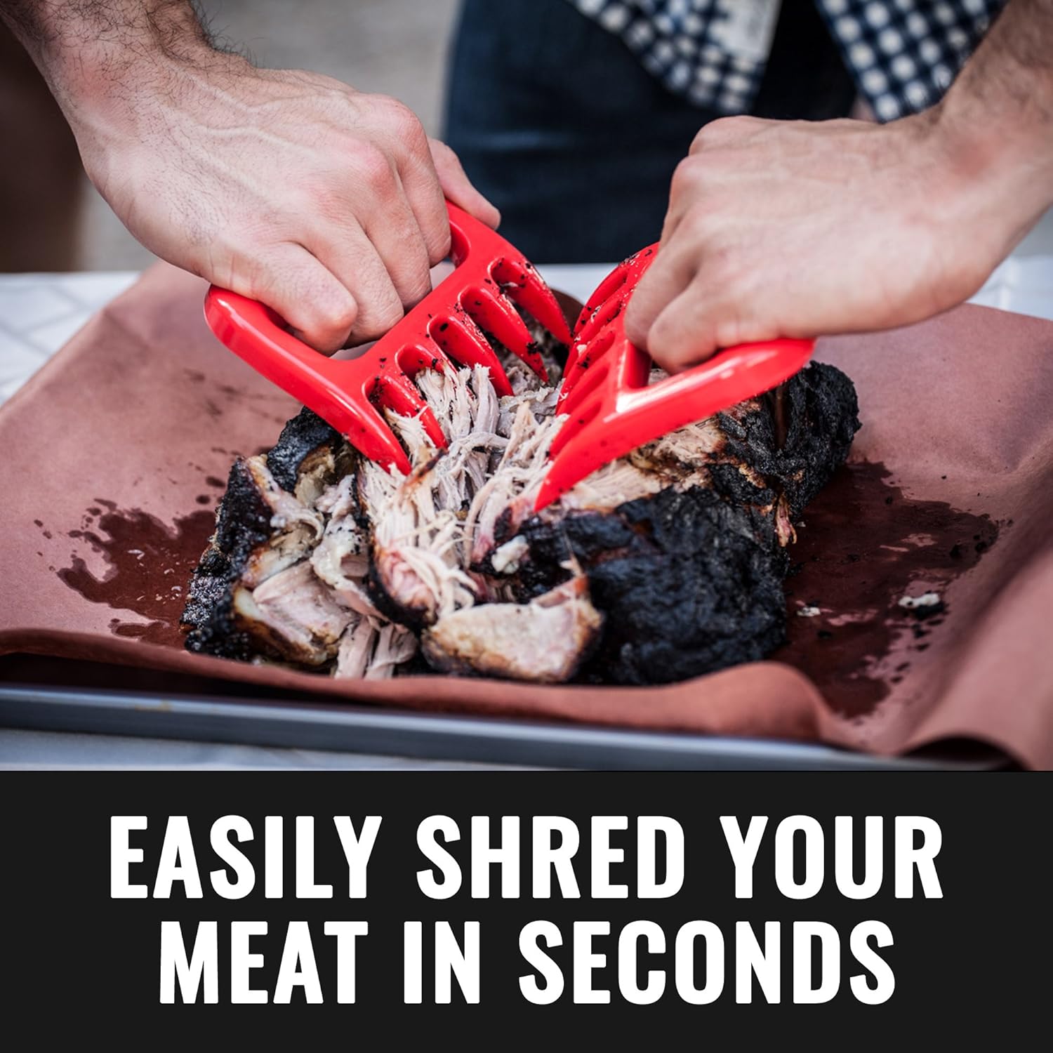 Grillaholics BBQ Meat Shredder Claws - Wolverine Style Ultra-Sharp Blades Quickly Lift Handle & Shred Meats - Best Dishwasher Safe Bear Claw Pulled Pork Meat Shredders in BBQ Grill Accessories (Black) - Lumora Garden