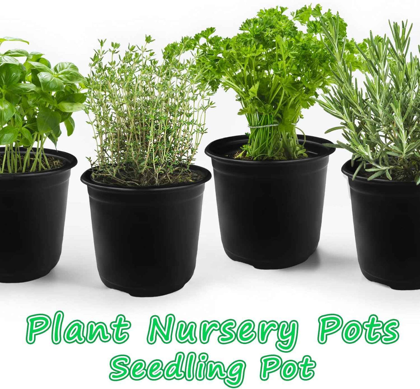 Anyumocz 60Pcs 0.5 Gallon Plant Nursery Pots,Plastic Pots with Drainage Holes,Flower Container Seedling Pot for Planting,Transplanting,Succulents,Cuttings,Garden(Black)