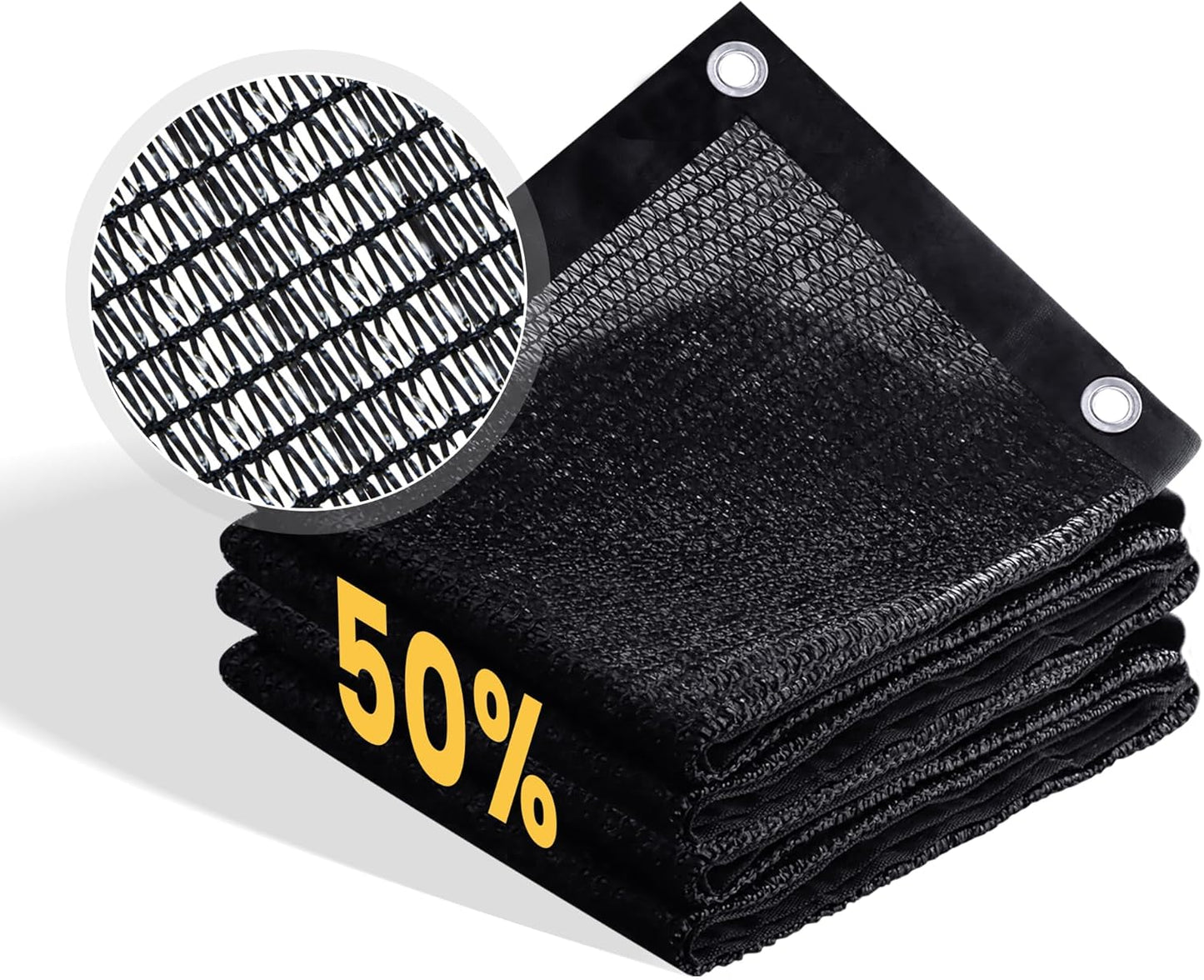 VICLLAX 50% Shade Cloth, 19x23FT Durable Black Mesh Trap with Every 3 FT Grommet, Sun Shade Fabric Netting for for Plants Cover, Greenhouse, Chicken Coop, Barn Kennel, Garden Patio