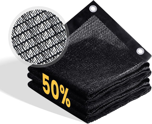 VICLLAX 50% Shade Cloth, 3x13FT Durable Black Mesh Trap with Every 3 FT Grommet, Sun Shade Fabric Netting for for Plants Cover, Greenhouse, Chicken Coop, Barn Kennel, Garden Patio