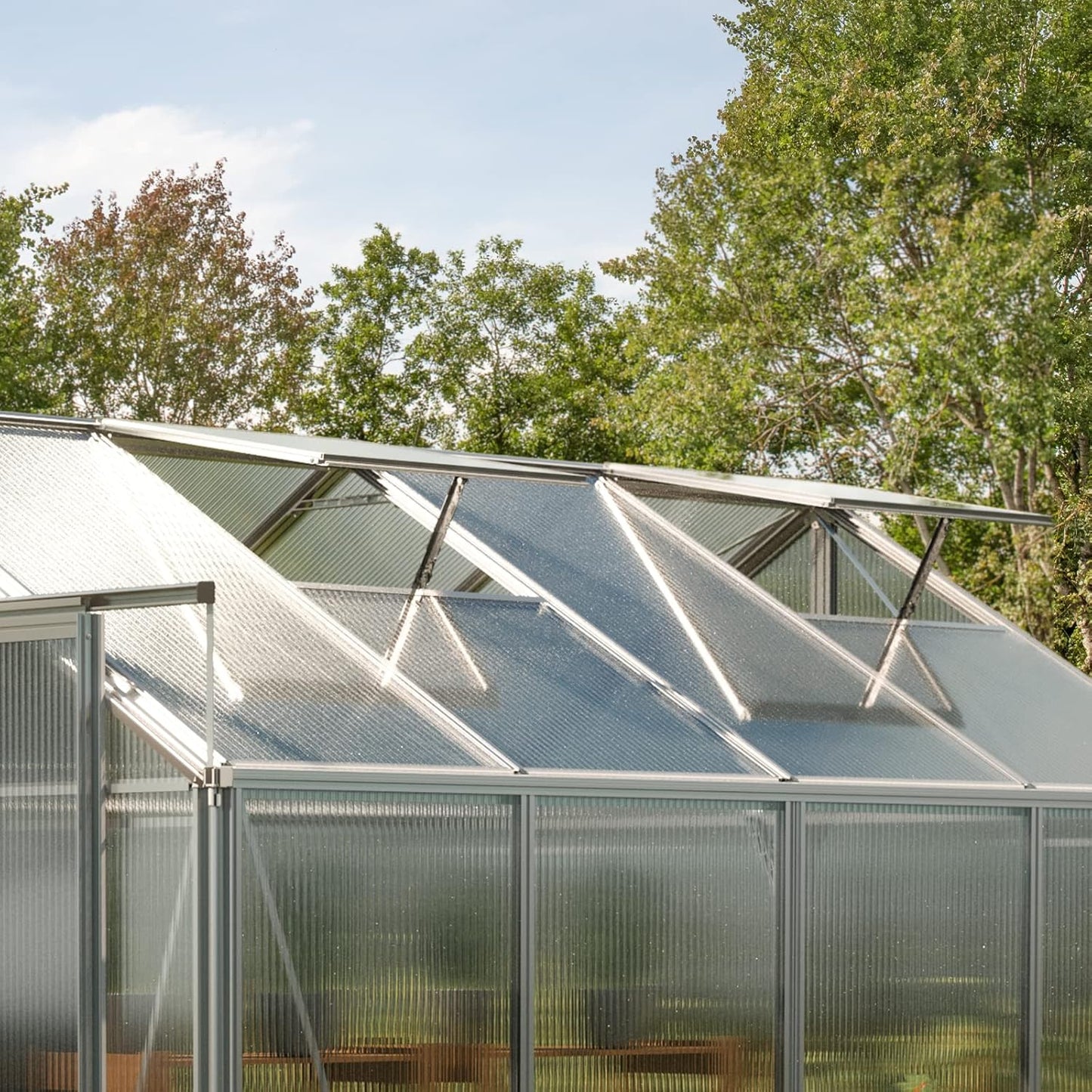Greenhouse Saphir 5 Aluminum Frame 8.5 x 10.6 ft with Approx. 8 mm Polycarbonate Panels