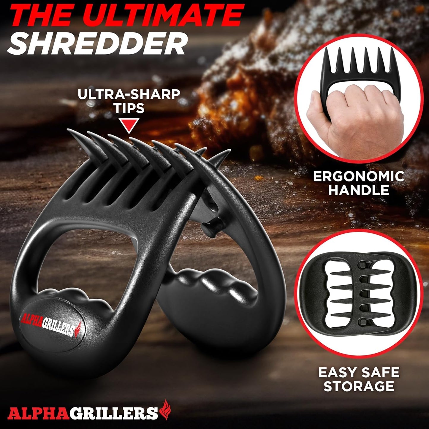 Alpha Grillers Meat Shredder Claws - Grilling Accessories Gifts for Men Dad Him Husband Son Boyfriend Birthday - BBQ Accessories Grill Puller for Cooking Shredding Barbecue Smoker Pulled Pork Chicken - Lumora Garden