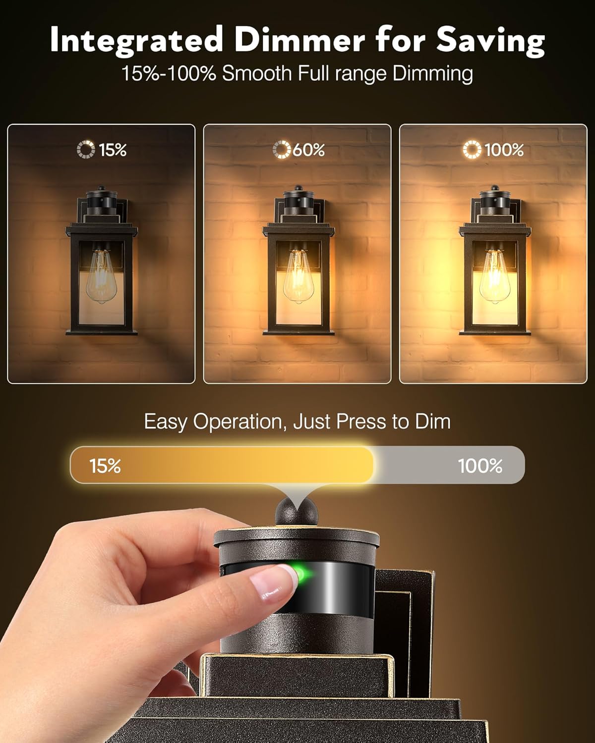 VIANIS Distance-Adjustable Motion Sensor Porch Light, 2-Pack Oil Rubbed Bronze Waterproof Outdoor Light fixtures Wall Mount, Anti-Rust Dusk-to-Dawn Outdoor Lanterns for Porch, Garage, Front Door