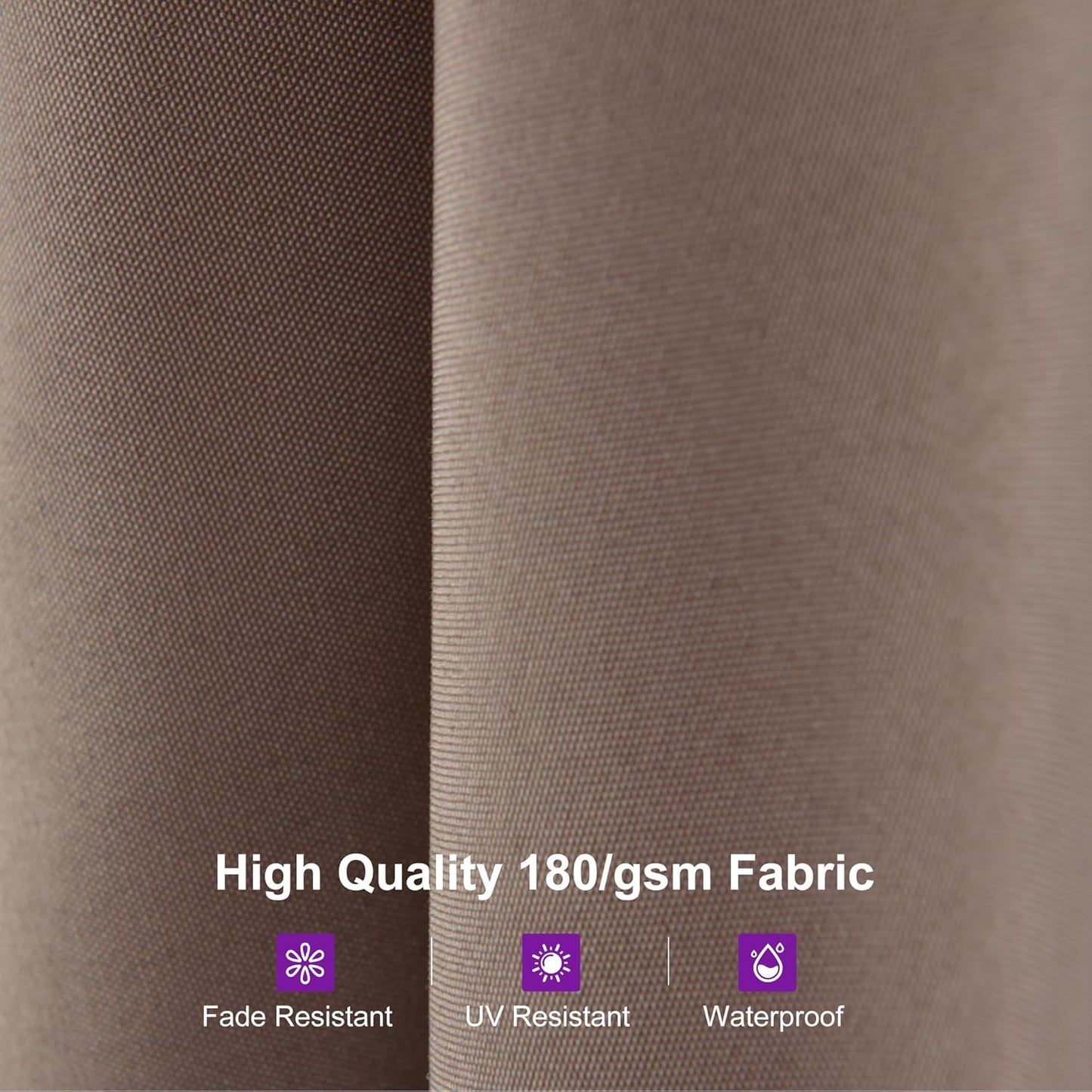 PURPLE LEAF 13ft Double-Sided Patio Umbrella with Base Included Market Rectangle Umbrella Outdoor Table Umbrella with Crank for Pool Garden Deck, Taupe