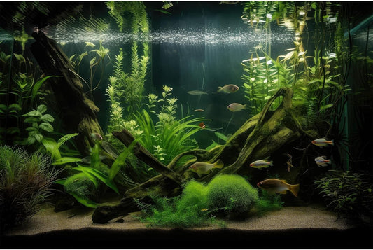 Aquarium Background Diverse Aquatic Plants and Seagrasses Terrarium Background Redwood Root Lush Green Underwater Plants Moss Fish Tank Background Under The Sea Aquarium Backdrop Vinyl 36x24in