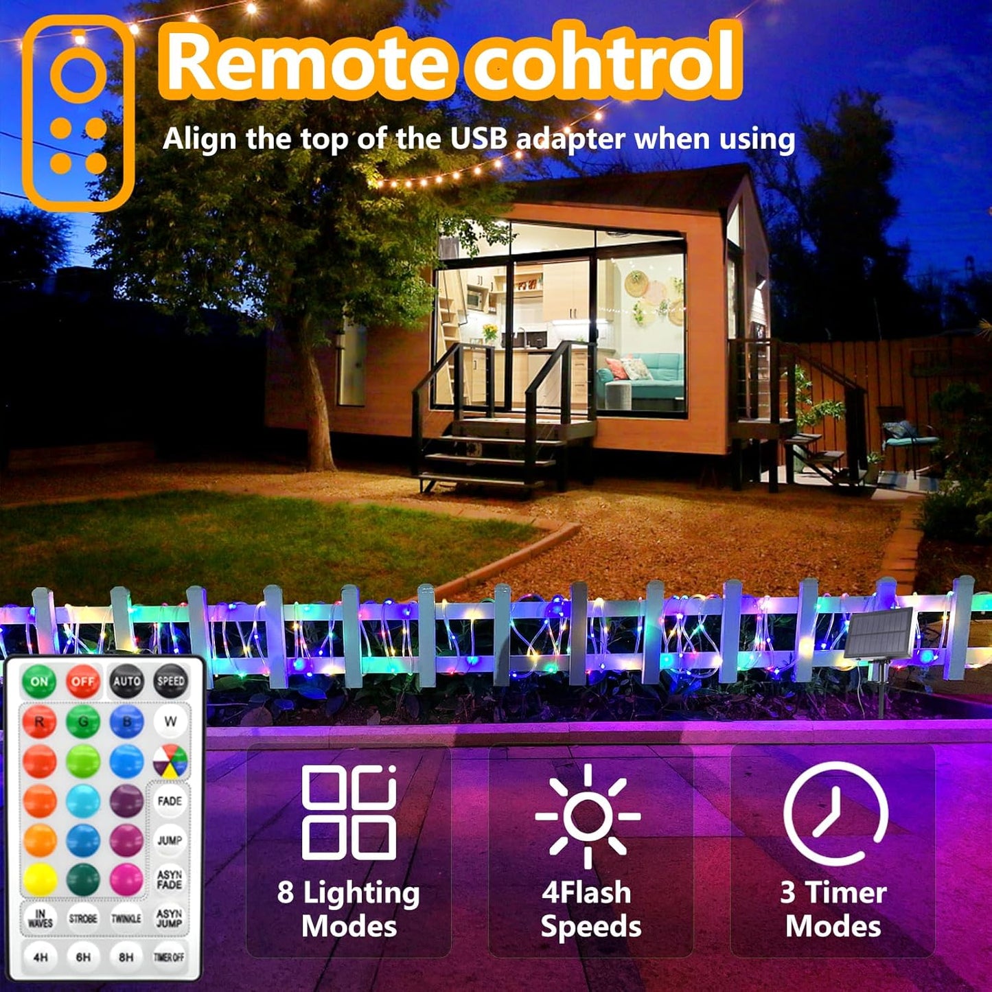 LED Rope Lights Indoor with USB Powered, 66Ft (33Ft X 2 Pack) 200 LED String Lights Outdoor with Remote,16 Color Changing Rope Lights for Outside Garden Party Wedding Christmas