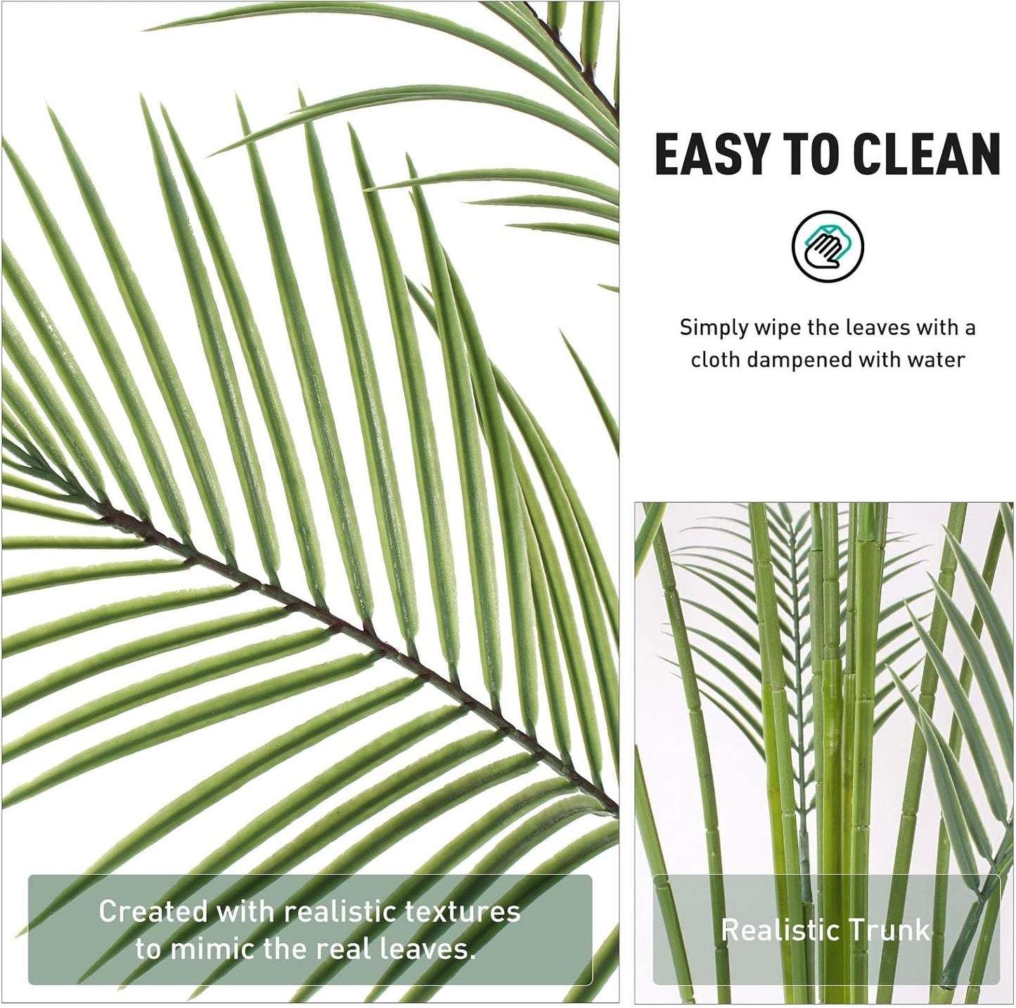 Artificial Palm Tree 7FT Tall Faux Palm Tree Indoor Fake Plants Faux Tropical Plant, UV Resistant & Maintenance Free Indoor/Outdoor Fake Tree in Pot for Home Office Living Room Patio Decor