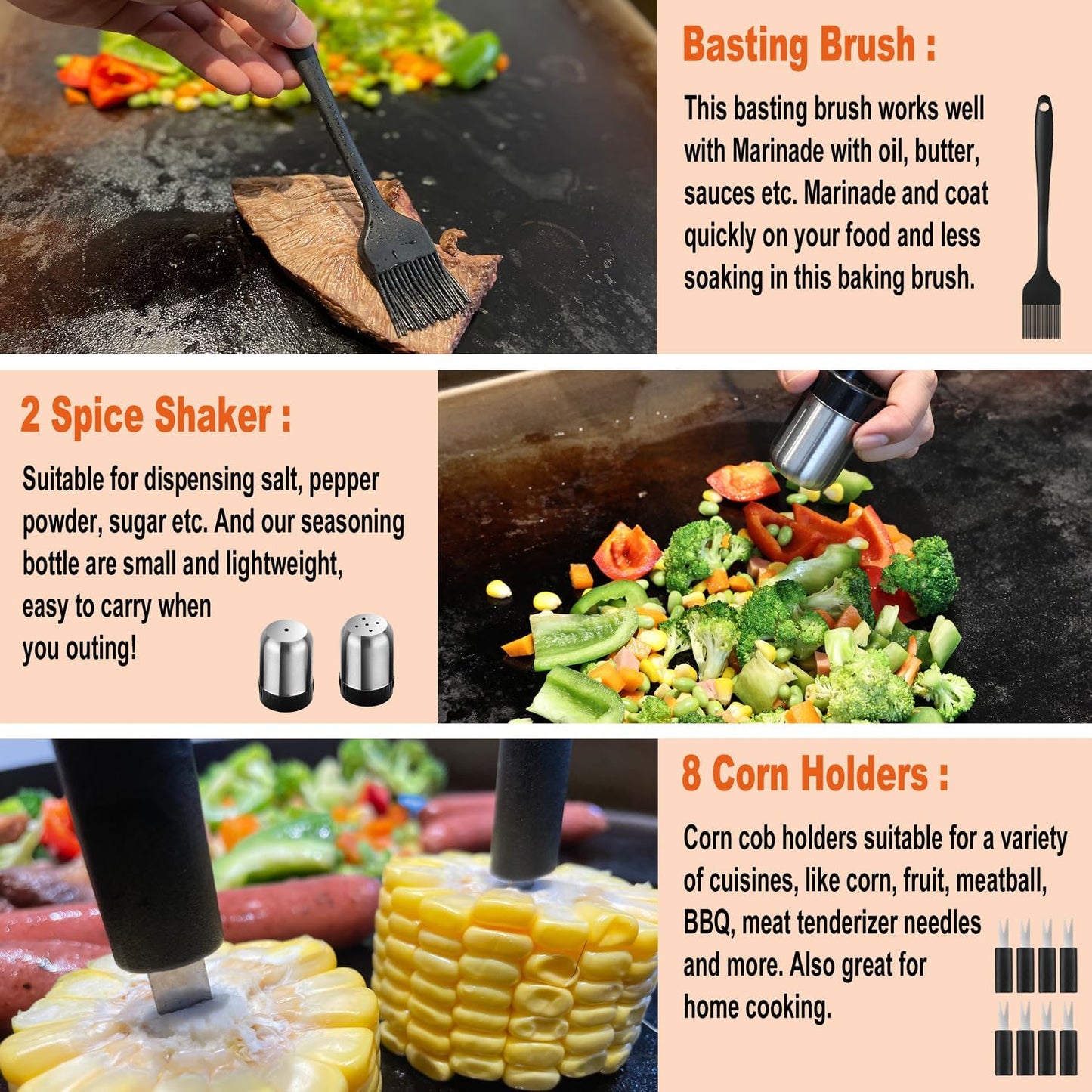 38PCS Griddle Accessories Kit, Professional Grill Tools Set for Outdoor Barbecue, Stainless Steel Griddle Spatula Set with Tongs, Smash Burger Press, Carry Bag, Perfect Grilling Gifts