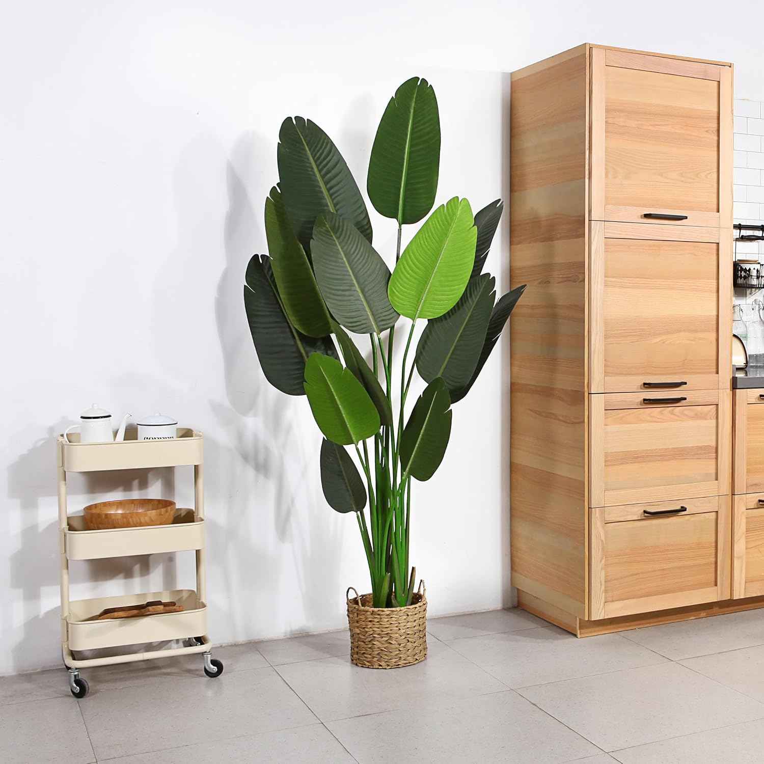 6 Feet Artificial Bird of Paradise Plant Fake Tropical Palm Tree for Indoor Outdoor, Perfect Faux Plants for Home Garden Office Store Decoration