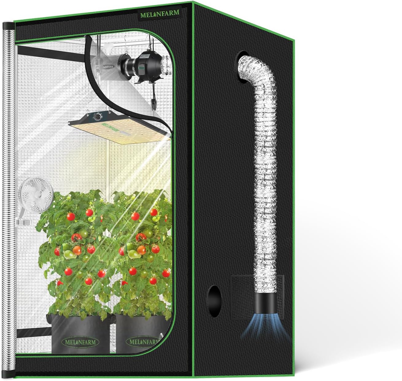 2x2 Grow Tent, 24"x24"x48" Double Transparent Viewing Door Indoor Grow Tent, Growing Tent with High Reflective Mylar & Floor Tray, Plant Tent for Indoor Hydroponics Growing