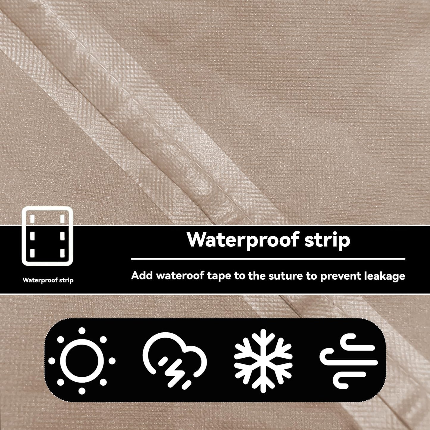 Outdoor Dining Cart Cover - Heavy Duty Waterproof Cover for Royal Gourmet Cart Flattop Worktable, Coverage Includes Outdoor Utility Cart,Tabletop Griddle and Propane Tank.Khaki