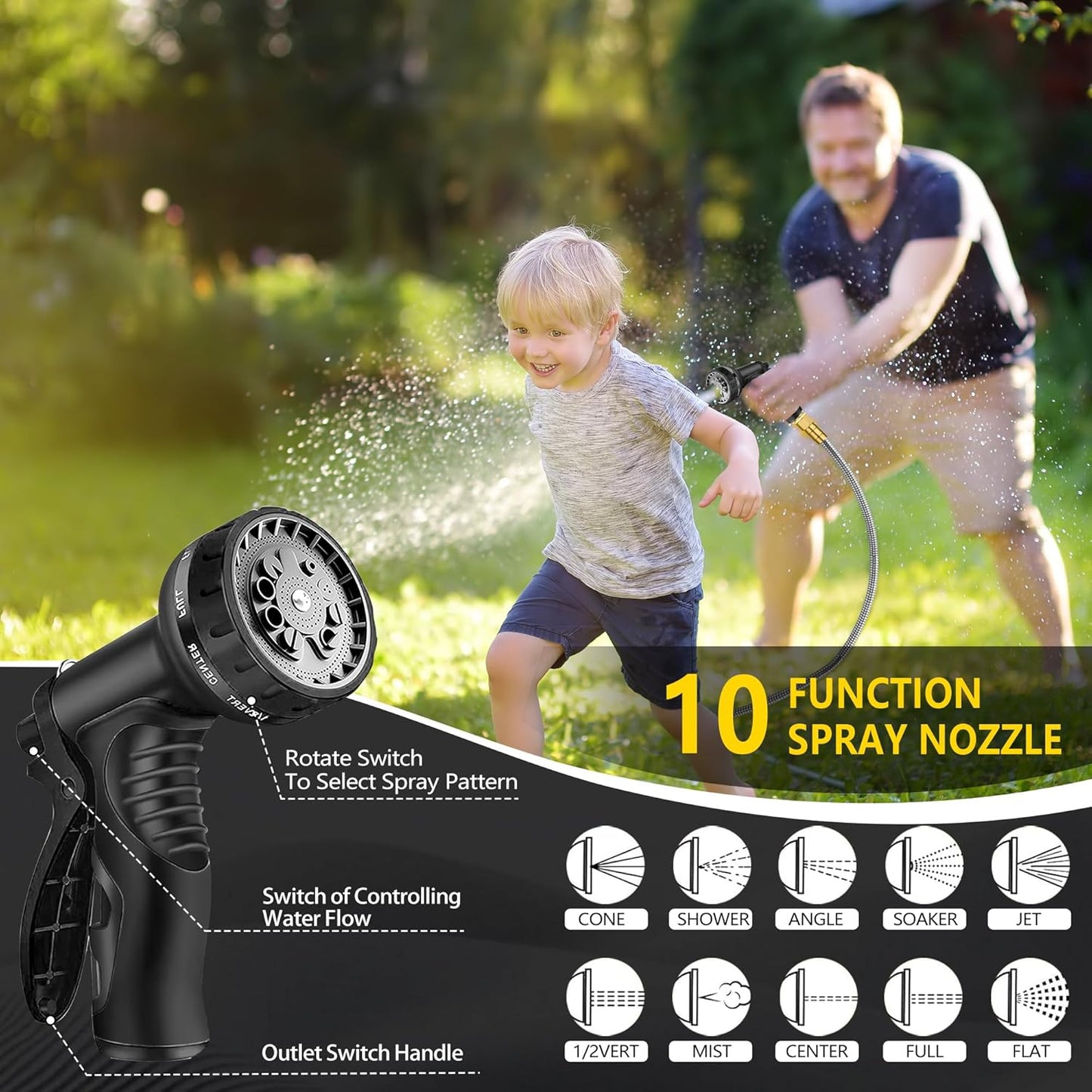 200Ft Stainless Steel Garden Hose – 2026 New Upgraded Metal Water Hose, Flexible with Latex Core, 3/4" Solid Brass Connector, Non-Expandable