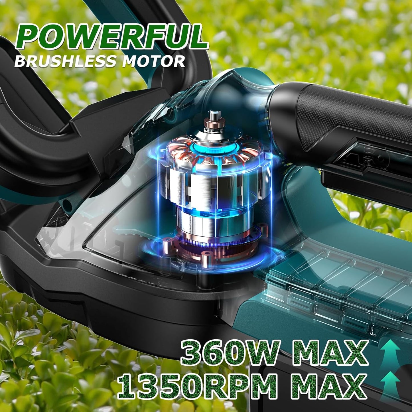 Cordless Hedge Trimmer for Makita 18V Battery, Electric Bush Trimmer 22 Inches Dual-Action, 3/4" Cutting Capacity Handheld Shrub Pruning Trimmer for Garden, Grass, Lawn(NO Battery)