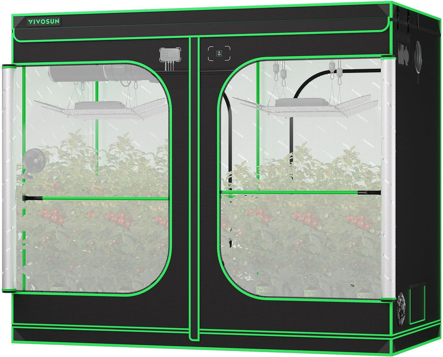 VIVOSUN P848 96"×48"×80" PRO Grow Tent, with Thick 1 inch Poles, Strengthened High Reflective Mylar Oxford Fabric, Extra Hanging Bars & High CFM Kit for Hydroponics Indoor Plant for AeroLight A200SE×4
