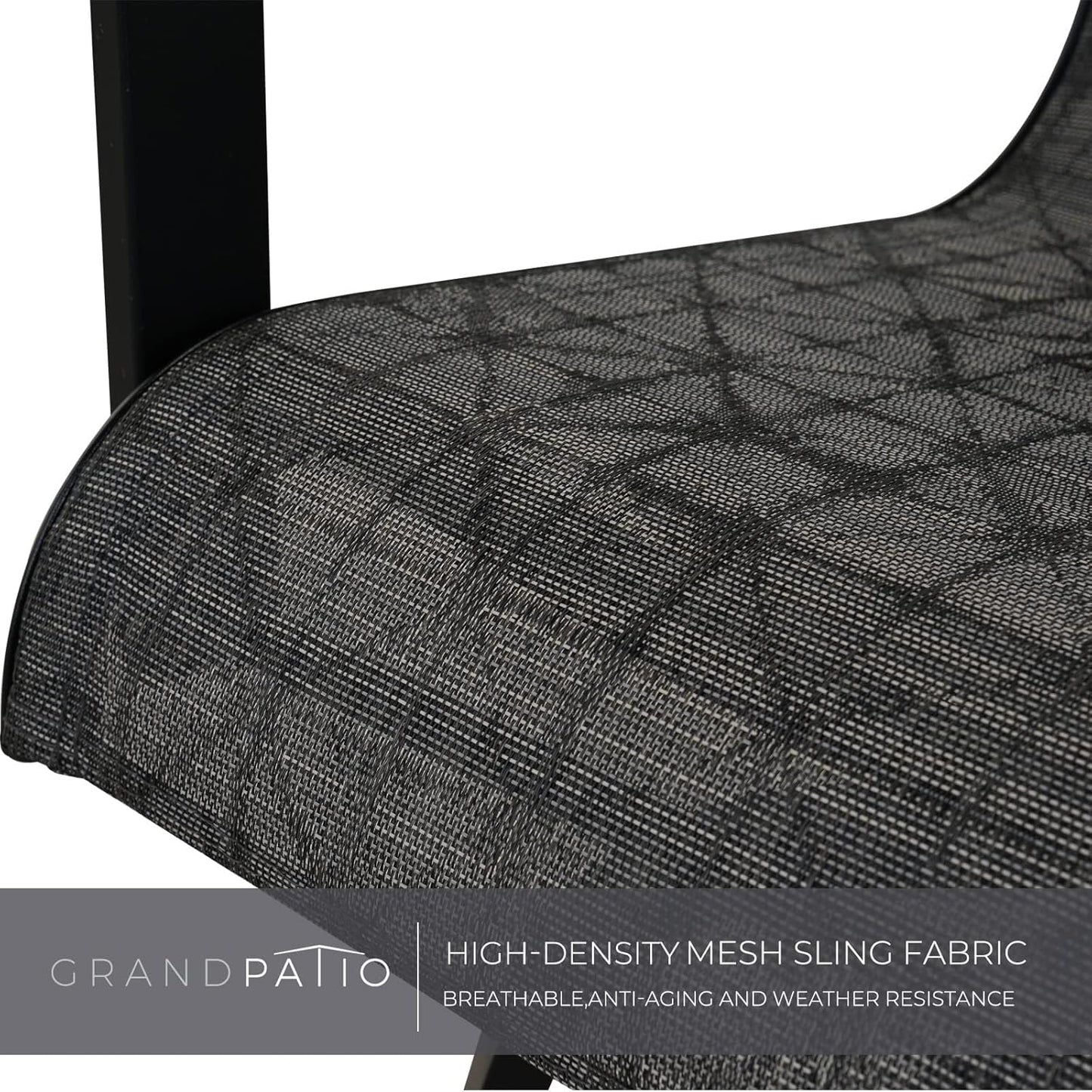 Grand patio Outdoor Swivel Bar Stools with Armrests & Backs, Set of 4 (Black & Grey Plaid)