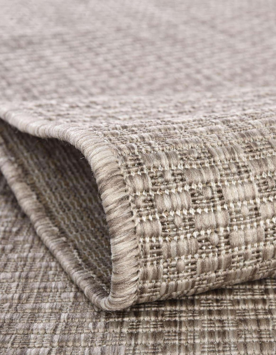 Unique Loom Outdoor Solid Collection Area Rug (3' 1" x 6' 1" Hearth Beige/Ivory)