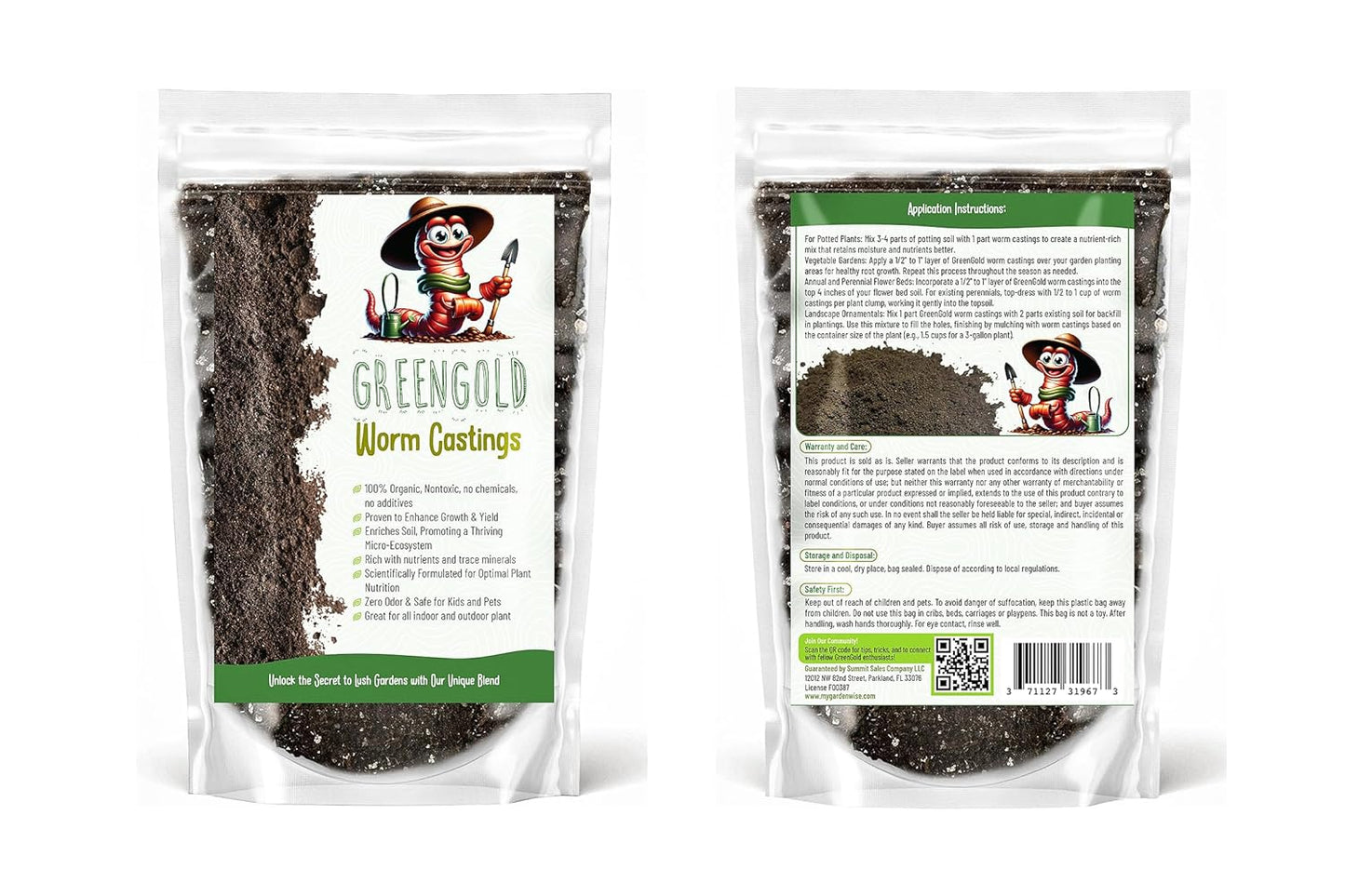 Organic Worm Castings Premium Worm Castings Fertilizer for Nutrient-Rich Soil and Healthy Plant Growth (3 QUARTS)