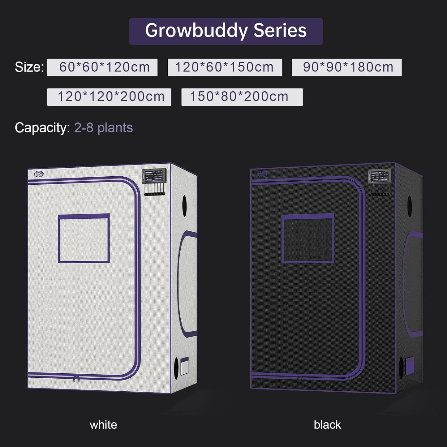 Grow Tent, White 36"X36"X72"High Reflective Mylar Canvas with Observation Window and Floor Tray for Hydroponic Indoor Plant Growing (White, 36"X36"X72")