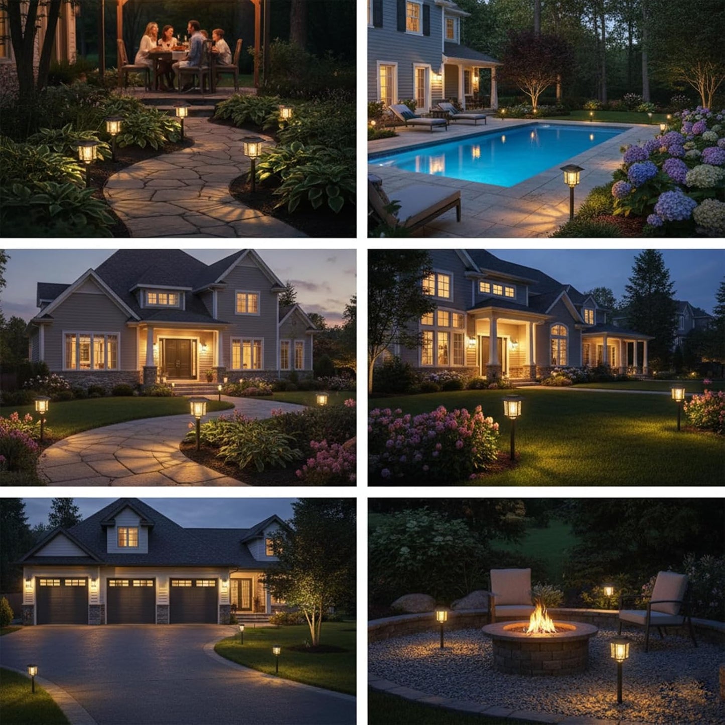 XMCOSY+ Solar Pathway Lights Outdoor, Glass Garden Lights with Warm Edison Glow, Waterproof Stainless Steel Landscape Lighting for Walkway Yard Patio Driveway Decor (4 Pack, Warm White)
