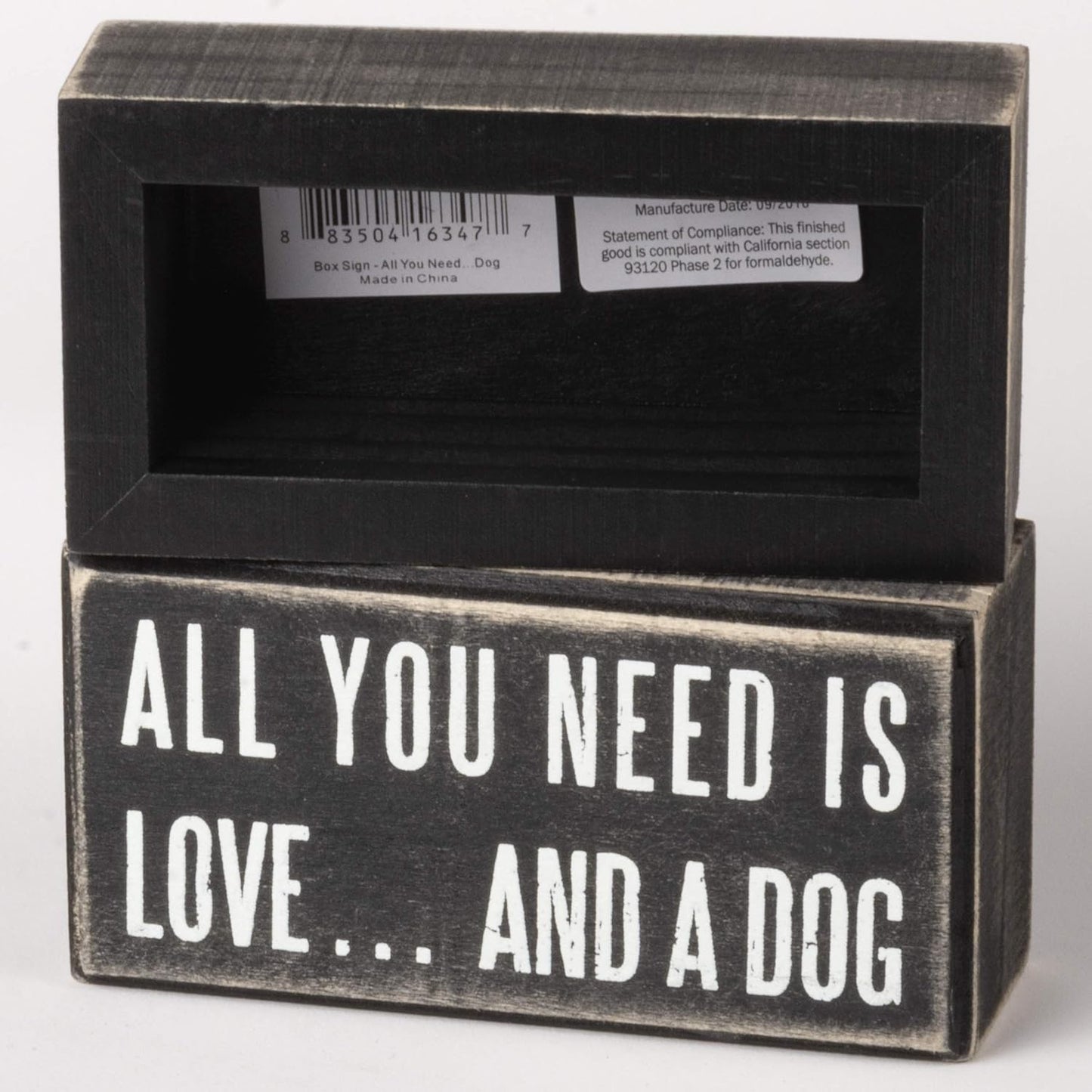 Primitives by Kathy Rustic Wooden Decor Sign - 'All you need is love...and dog' - Office/Farmhouse Decor, Dog Lovers Gift, 5"