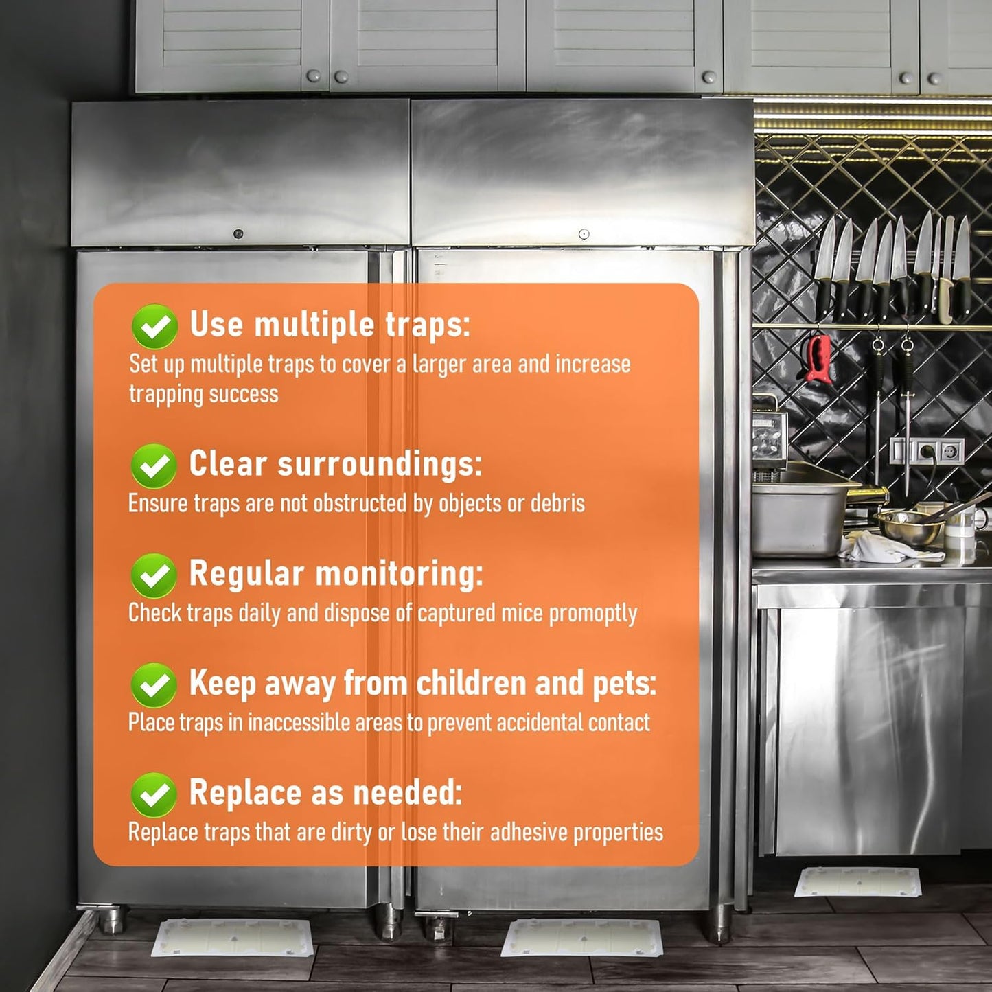 Qualirey 12 Pack Glue Traps for Rats and Snakes, Larger and Heavy Duty Baited Sticky Traps with Non Toxic Glue, Exterminator Plastic Mouse Indoor Board, Ready to Use, Safe to Children and Pets (White)