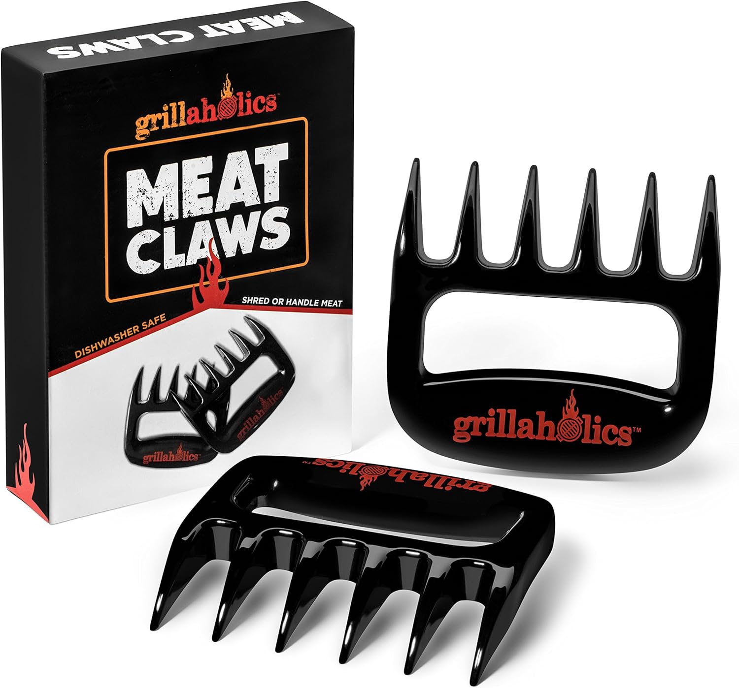 Grillaholics BBQ Meat Shredder Claws - Wolverine Style Ultra-Sharp Blades Quickly Lift Handle & Shred Meats - Best Dishwasher Safe Bear Claw Pulled Pork Meat Shredders in BBQ Grill Accessories (Black) - Lumora Garden