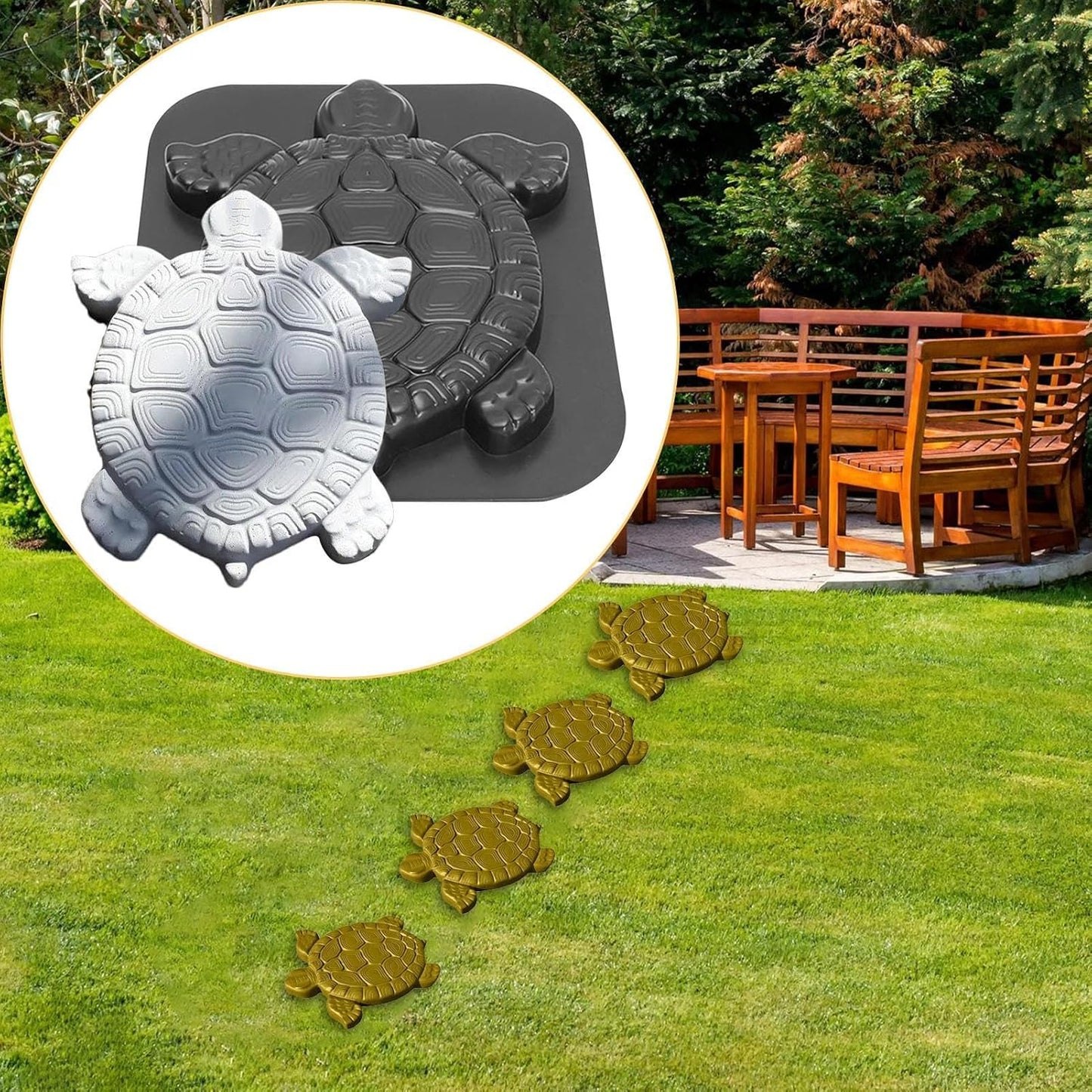 Tortoise Concrete Cement Molds, Turtle Shape Stepping Stone Mold Concrete Cement Mould Walk Maker, Personalized Manual Garden Lawn Pathmate Paving Pavement Paver