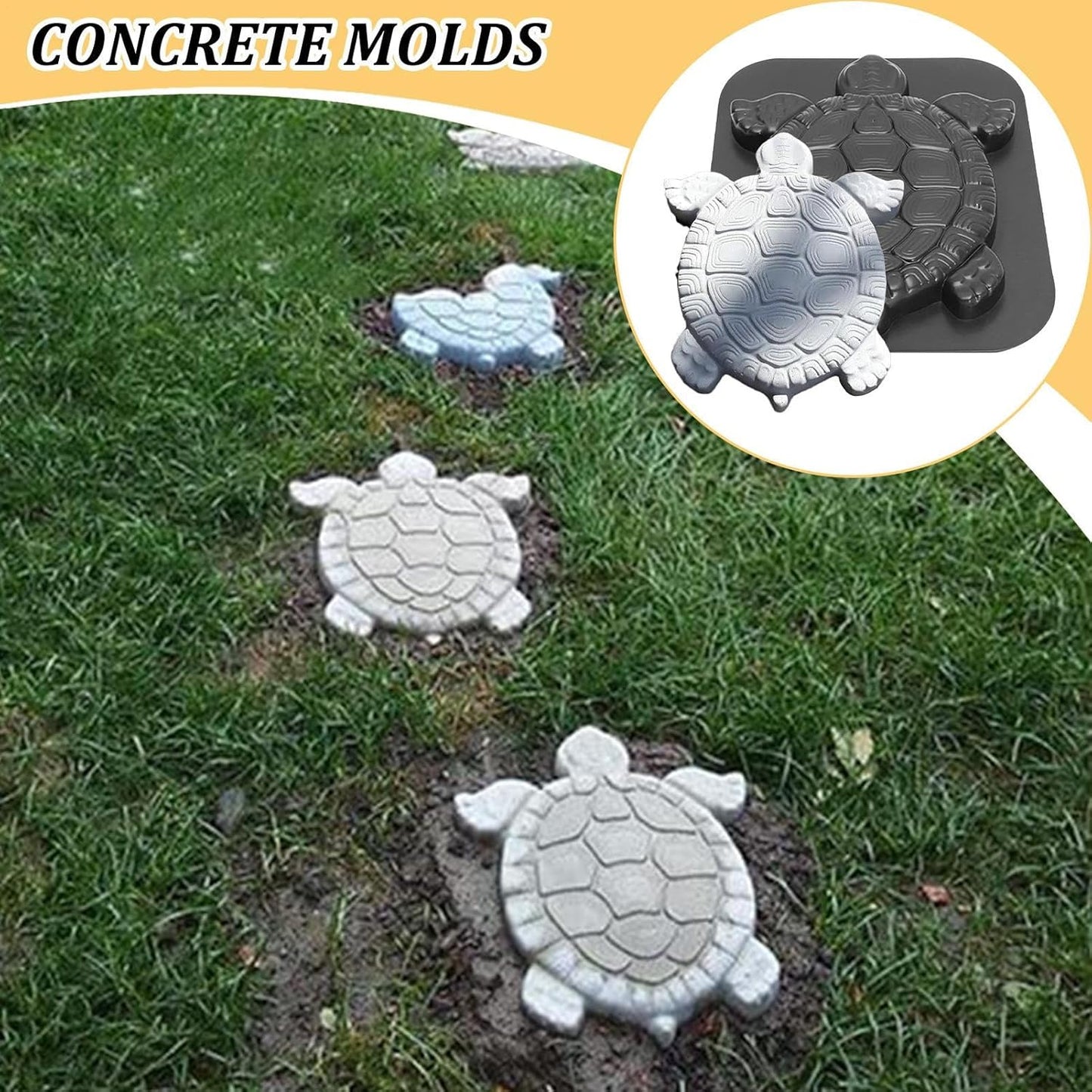 Tortoise Concrete Cement Molds, Turtle Shape Stepping Stone Mold Concrete Cement Mould Walk Maker, Personalized Manual Garden Lawn Pathmate Paving Pavement Paver
