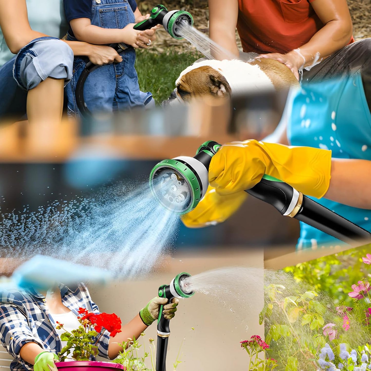 Garden Hose 100 FT, Heavy Duty Water Hose with Aluminum Fittings, Puncture Proof All-weather, Ultra-Lightweight and Flexible, Watering and Cleaning for Outdoor, Lawn