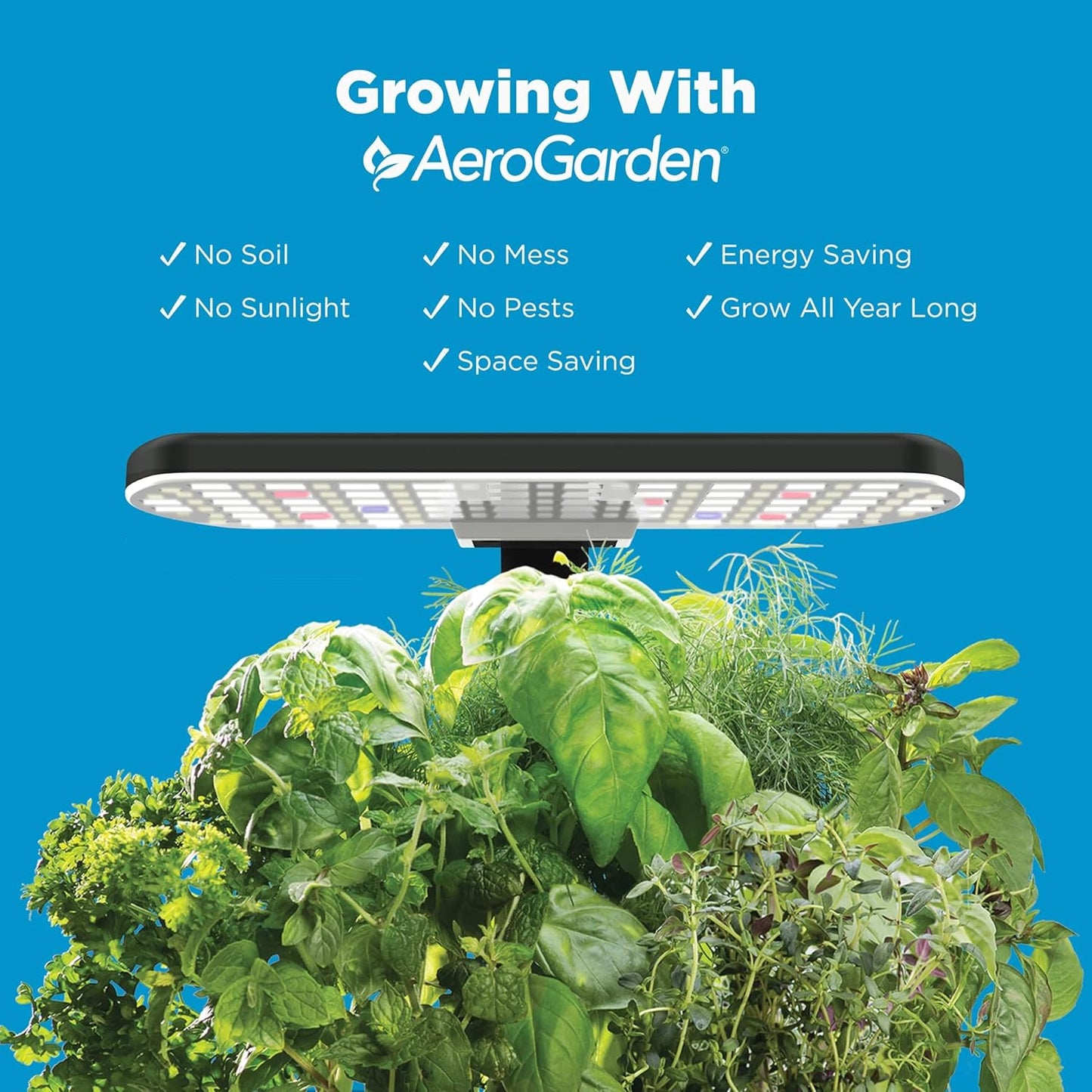 AeroGarden Harvest 2.0, Indoor Garden Hydroponic System with LED Grow Light, Holds up to 6 AeroGarden Pods, Green