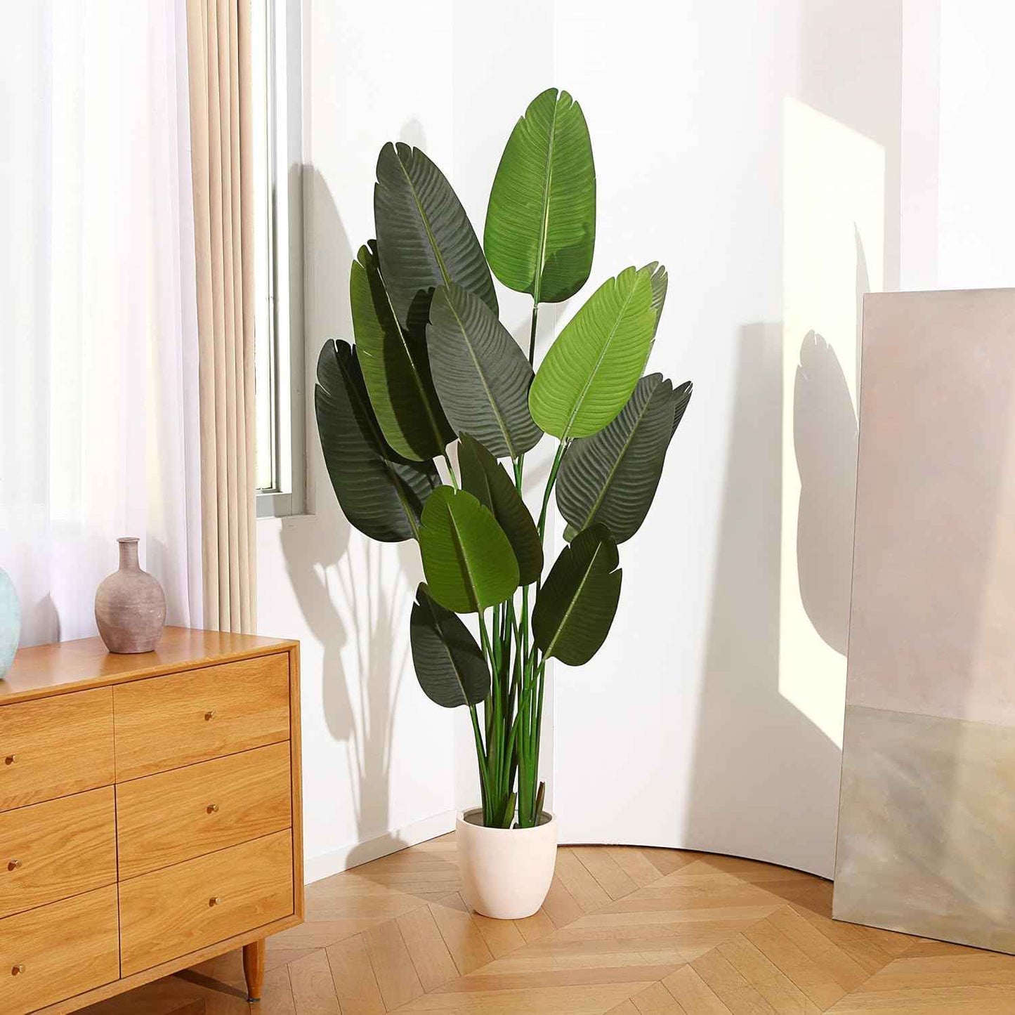 6 Feet Artificial Bird of Paradise Plant Fake Tropical Palm Tree for Indoor Outdoor, Perfect Faux Plants for Home Garden Office Store Decoration