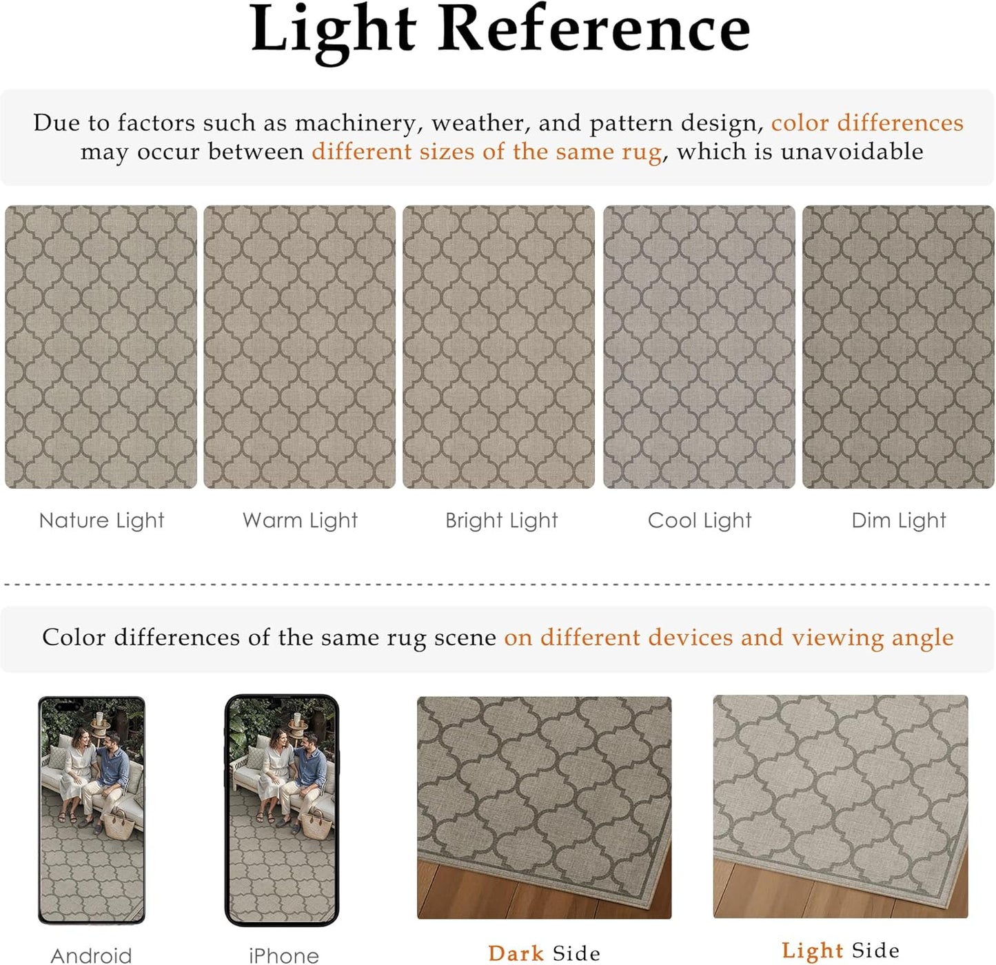 5x8 Indoor Outdoor Area Rug Washable Patio Rug Brown Non Slip High Traffic Waterproof Carpet for Living Room Bedroom Backyard Porch Camping RV Balcony Poolside