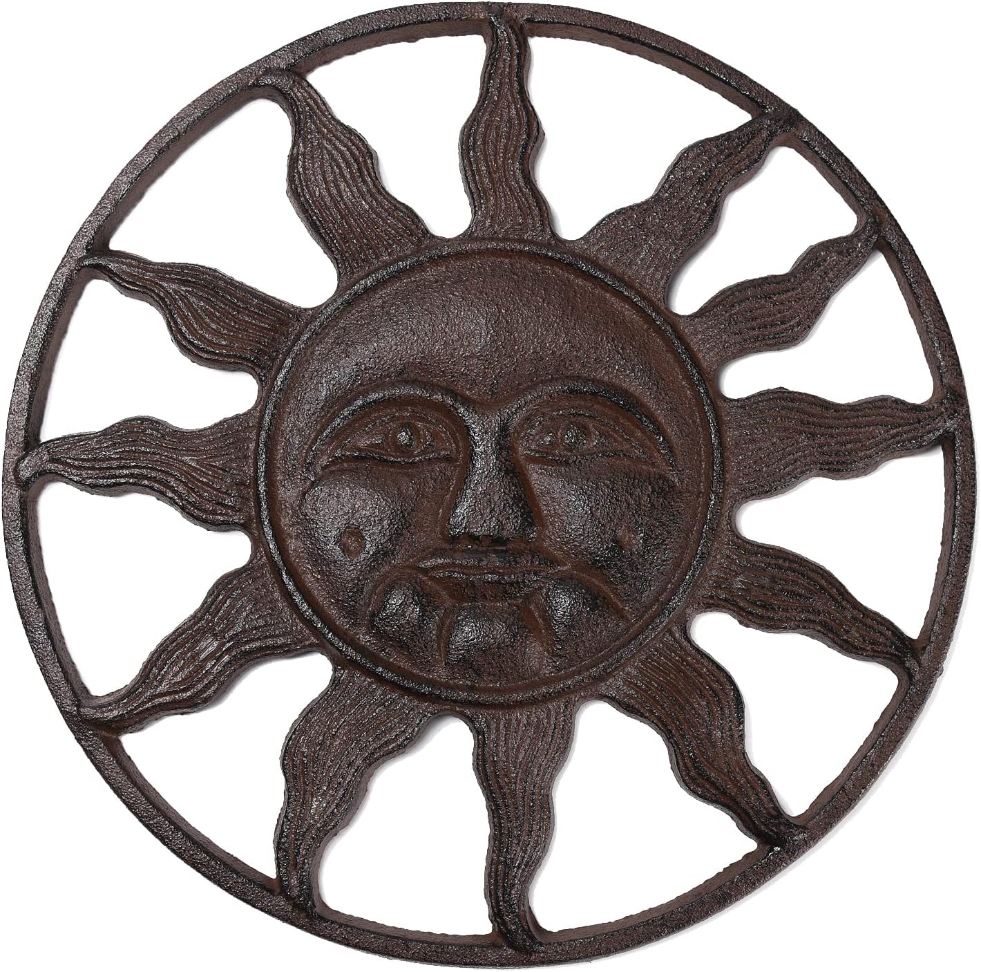 BRASSTAR Cast Iron Stepping Stone Fairytale Sun Design Garden Lawn Flower Bed Outdoor Farmland Decor TQZDPT65