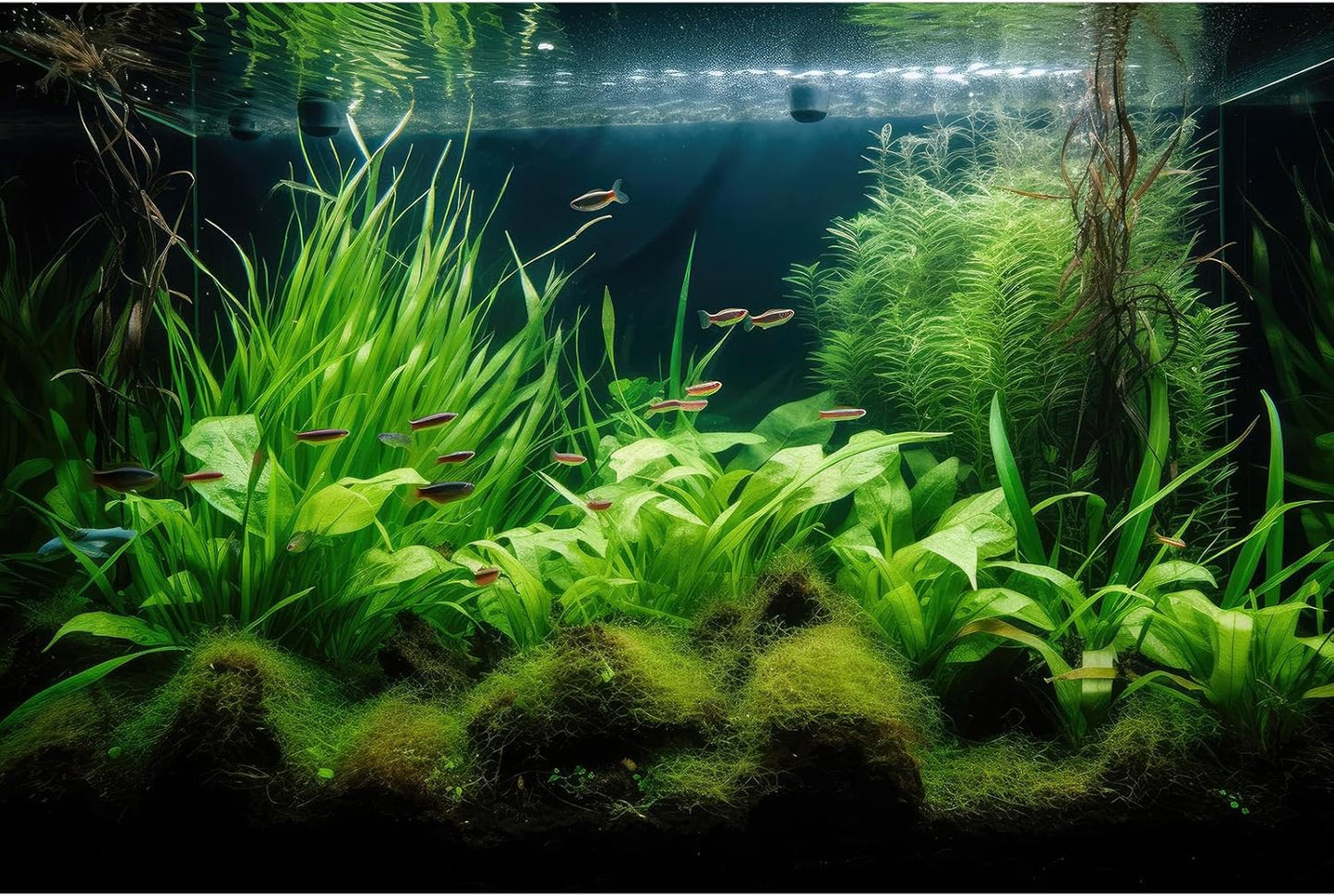 Aquarium Background Diverse Aquatic Plants Seagrasses Terrarium Background Redwood Root Lush Green Underwater Plants Tropical Style Fish Tank Background Under The Sea Aquarium Backdrop Vinyl 60x24in