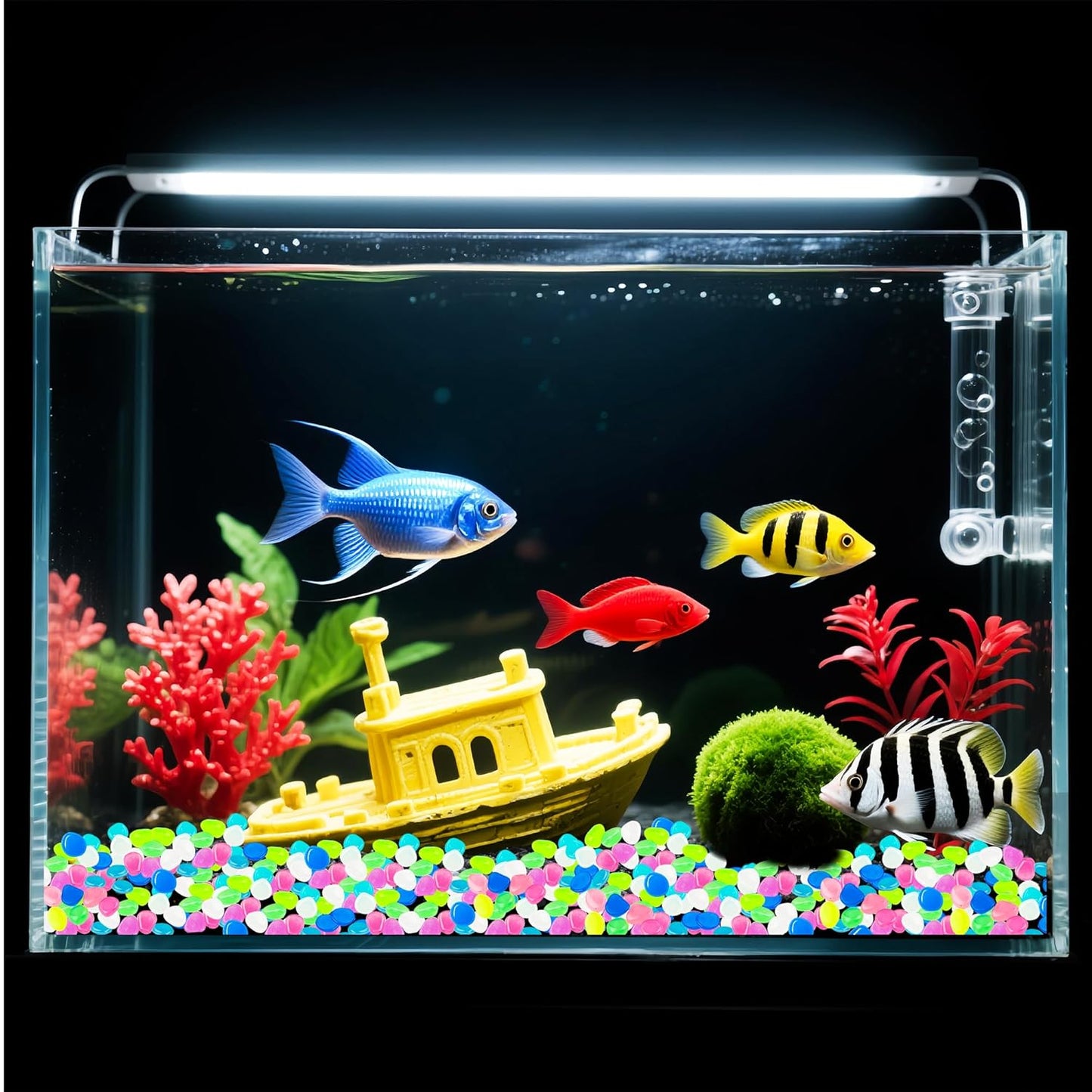 Glow in The Dark Rocks Outdoor Garden Pebbles Stones, 1.2Lbs Fish Tank Glow Rocks Resin Glowing Pebbles for Garden/Aquarium/Planter/Walkway/Driveway,Multi
