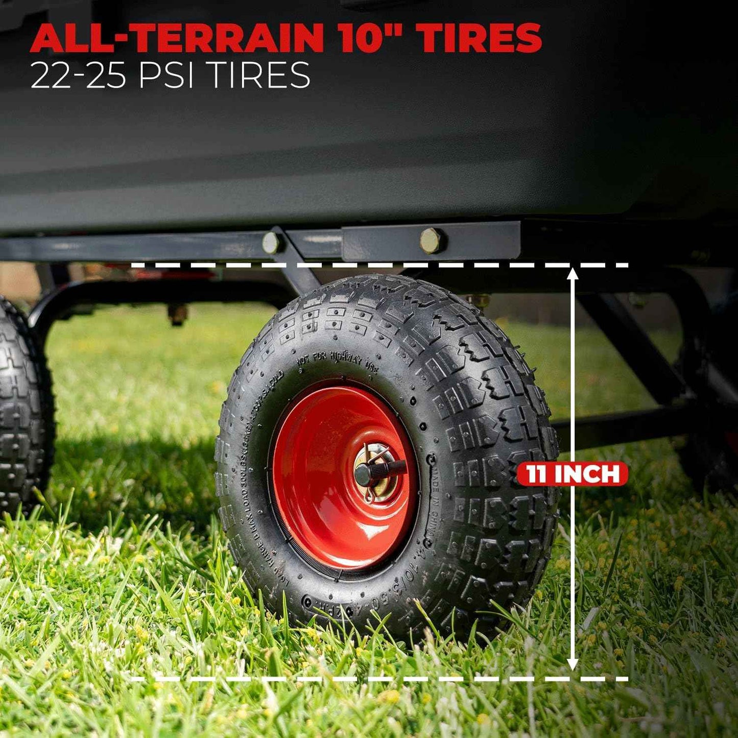 XtremepowerUS 2-in-1 Convertible Handle Heavy Duty Garden Cart Dump Wagon Utility 800-Pound Dump Cart Utility Cart for Yard, Farm 10" Pneumatic Tires