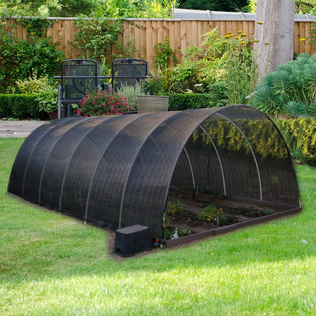 Agfabric 50% Sunblock 10’ X 16’ Shade Cloth with Grommets for Garden Patio, Black