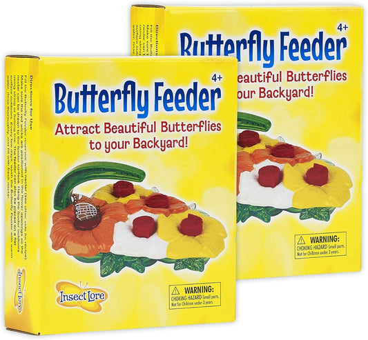 Deluxe Butterfly Feeder (Set of 2) – Outdoor Feeder – 4 Nectar Feeding Stations – Colorful Flowers Attract Butterflies to Your Garden
