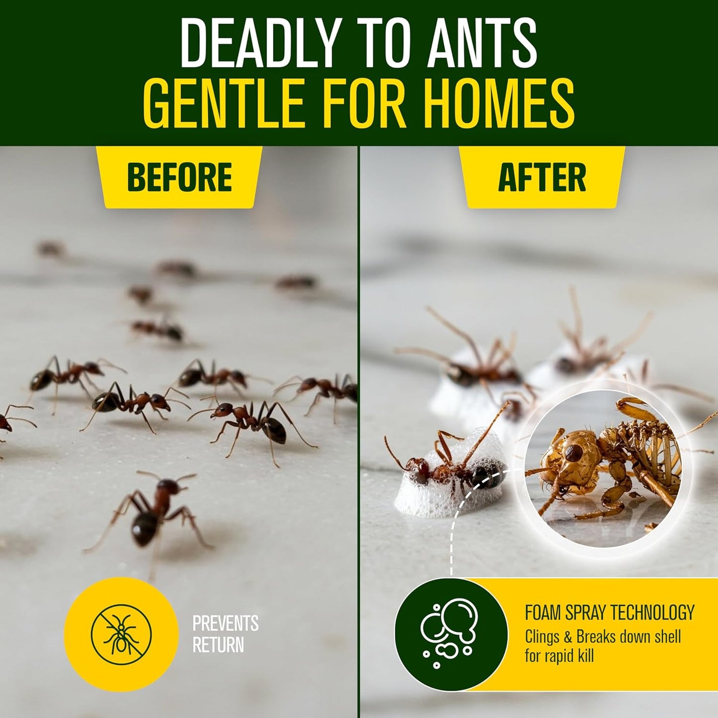 Green Guard Pest Control Spray - Indoor & Outdoor Killer of Ants, Roaches, Spiders & Other Crawling Insects, Safe Around Children & Pets, Plant-Based, Pleasant Scent (Peppermint Hit, 32oz)