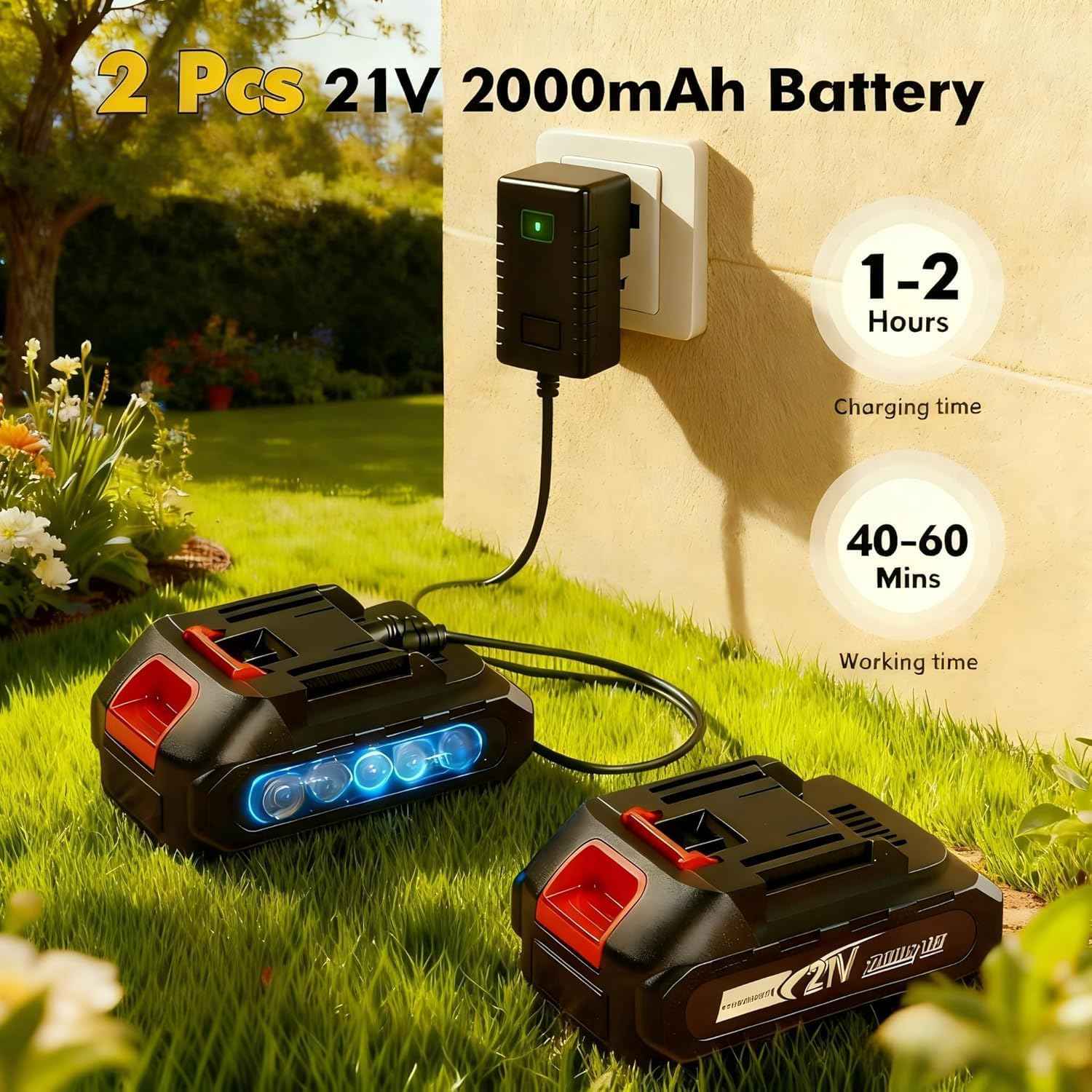 Mini Chainsaw Cordless 8 inch: Electric Chainsaw Battery Powered, Brushless Chain Saw with Auto Oiler, 2pcs Battery, Handheld Saw for Tree Branch Wood Cutting,Gardening Tools for Men Dad Husband