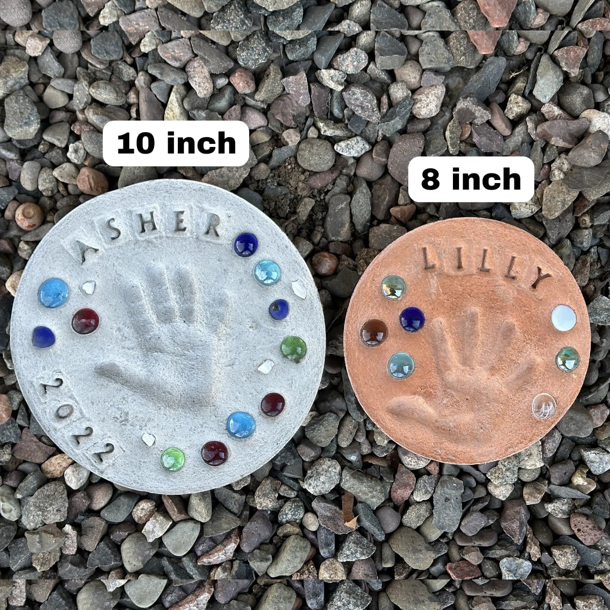 DIY Stepping Stone Kit with Color Pigment, Handprint Stepping Stone, Mother's Day Gift, Footprint Stepping Stone (10 Inch, Yellow)